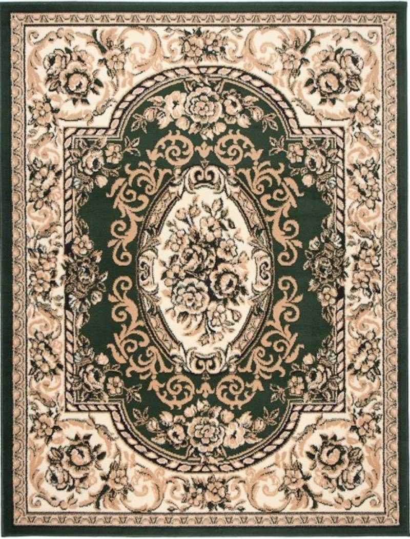 Mazovia Orientteppich Orientalisch Vintage Teppich Kurzflor Wohnzimmerteppich Grün, 60 x 100 cm, Fußbodenheizung