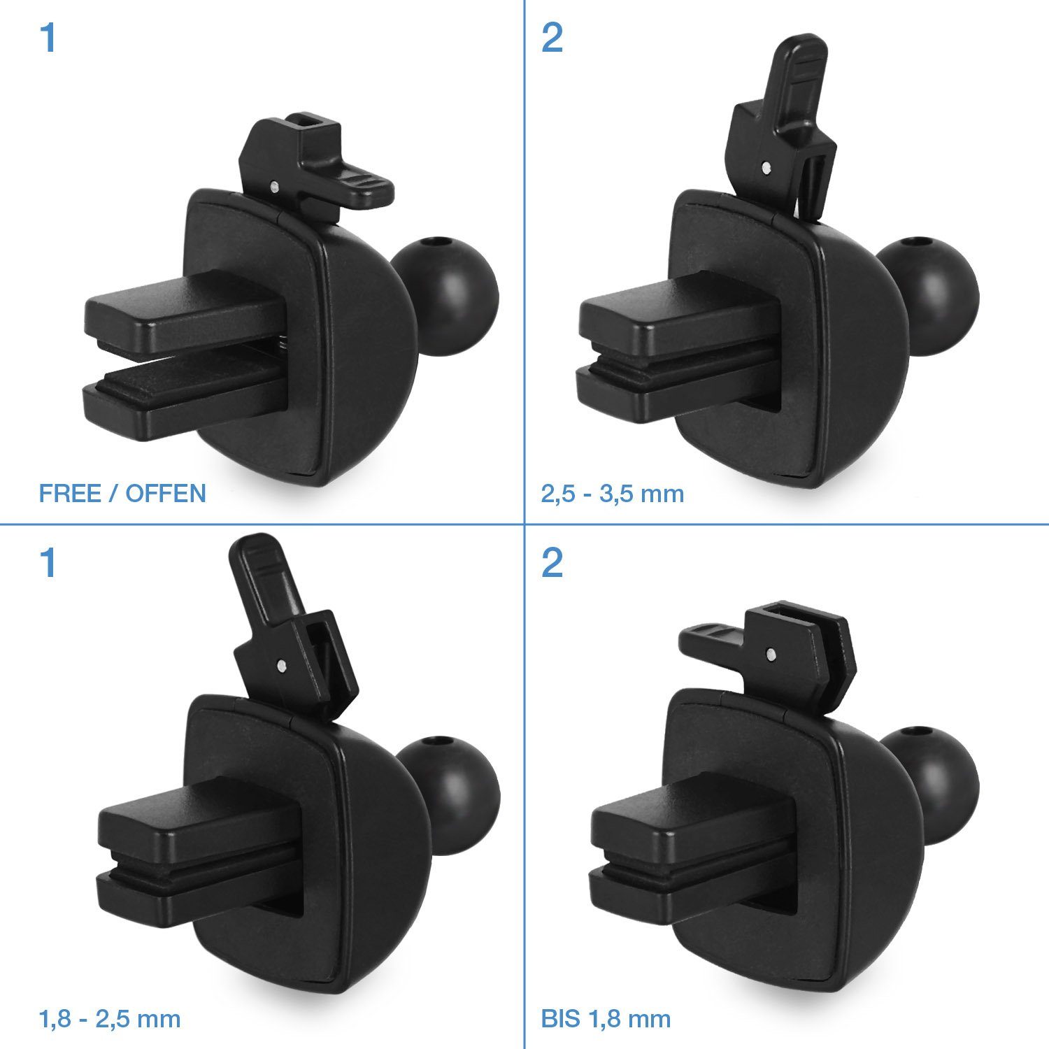 Wicked Chili Smartphone-Halterung KFZ Magnet Lüftungsgitter Handy Halterung Lüftung iPhone, (1er Set, 4-tlg., Universal Magnetisch Auto Lüftungsschlitz Smartphone Halter für Lüftun)