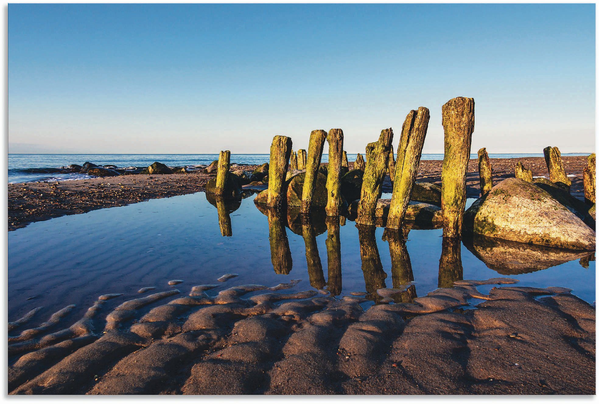 Artland Wandbild »Buhnen an Ostsee bei Kühlungsborn III«, Küstenbilder (1 Stück), in vielen Größen & Produktarten - Alubild / Outdoorbild für den Außenbereich, Leinwandbild, Poster, Wandaufkleber / Wandtattoo auch für Badezimmer geeignet-Otto