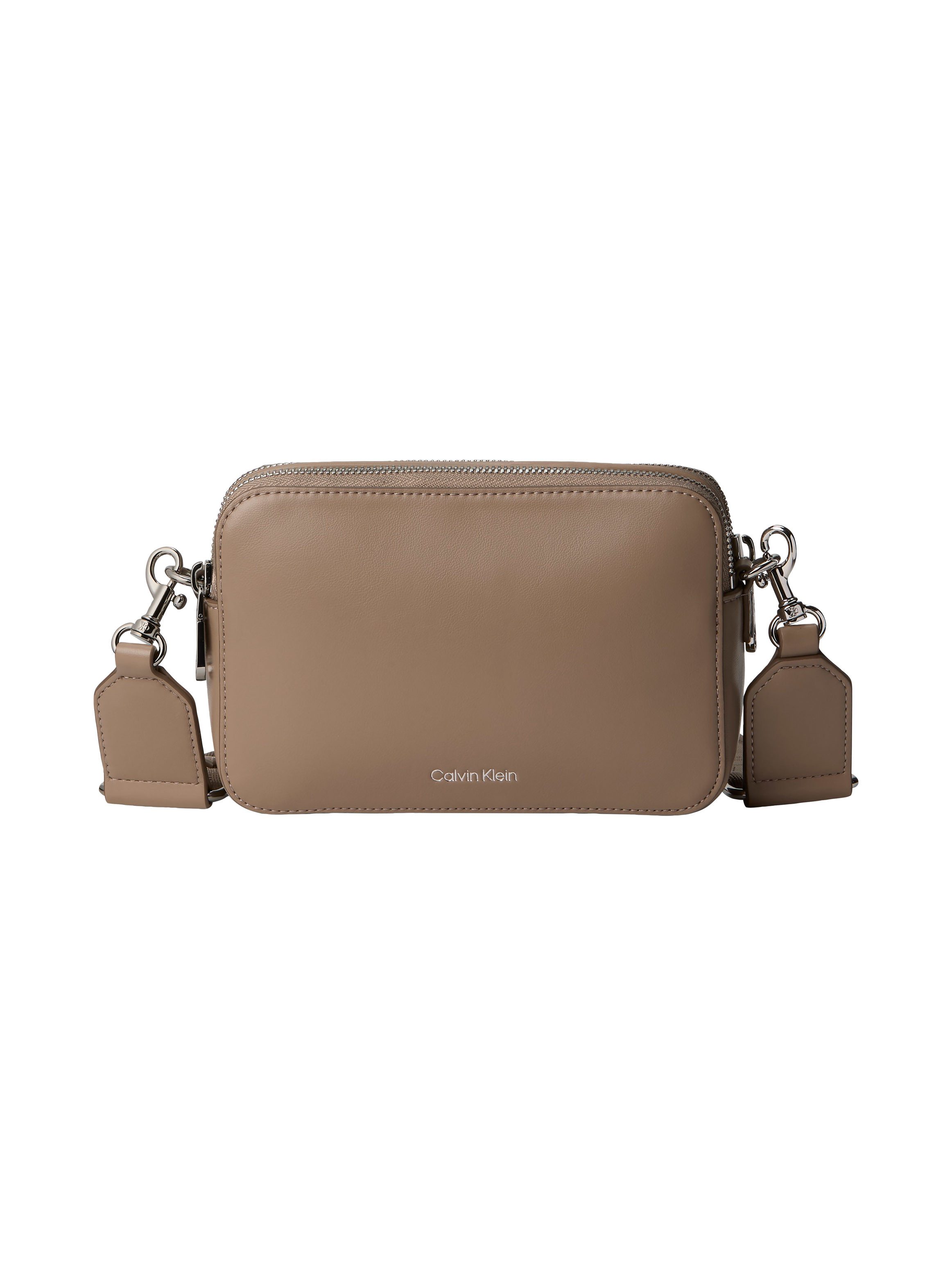 Calvin Klein Mini Bag WEBBING DOUBLE STRAP CAMERA BAG, kleine Schultertasche, Umhängetasche, Abendtasche mit Henkel