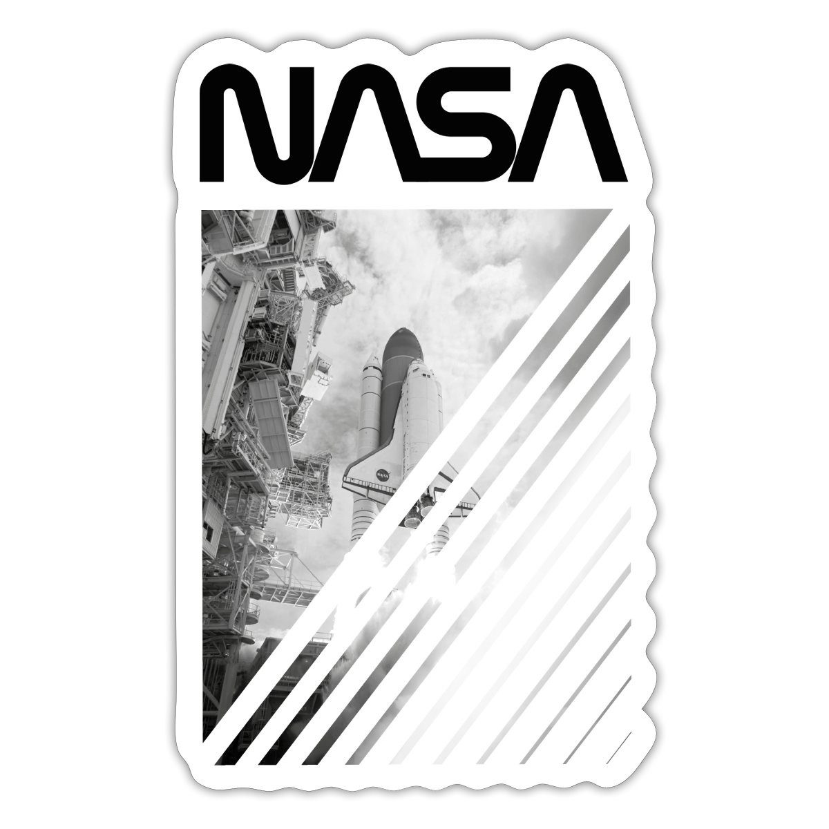 Spreadshirt Aufkleber NASA Space Shuttle Start Sticker Aufkleber