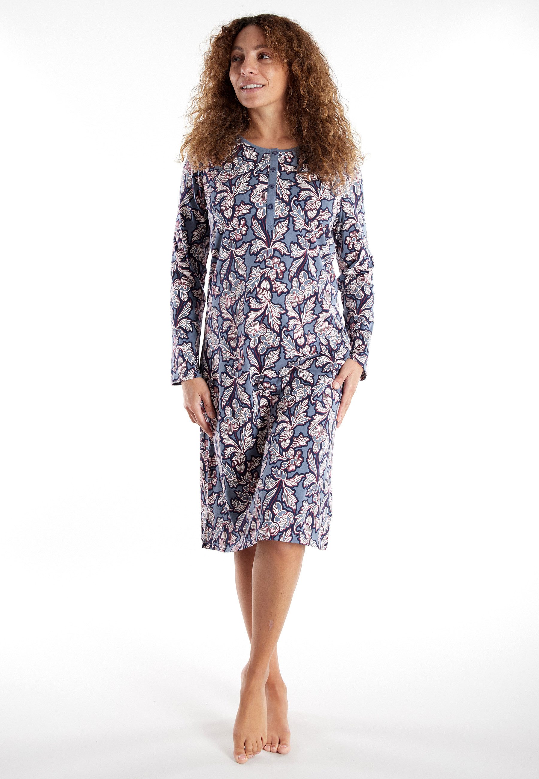 GÖTZBURG Nachthemd Chania mit Rundhalsausschnitt, lange Ärmel, Knöpfe