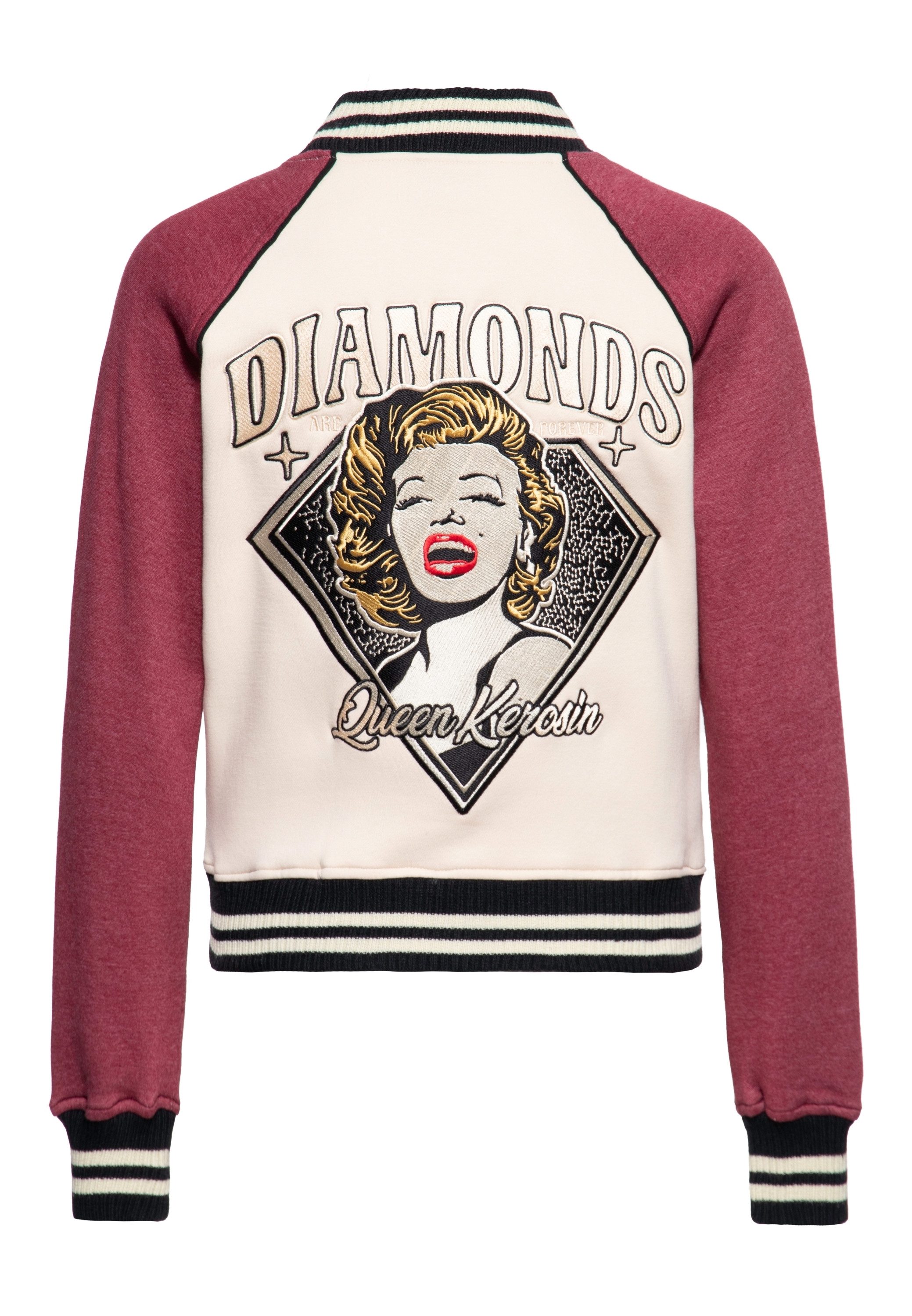 QueenKerosin Collegejacke Diamonds (1-St) mit Rückenstickerei