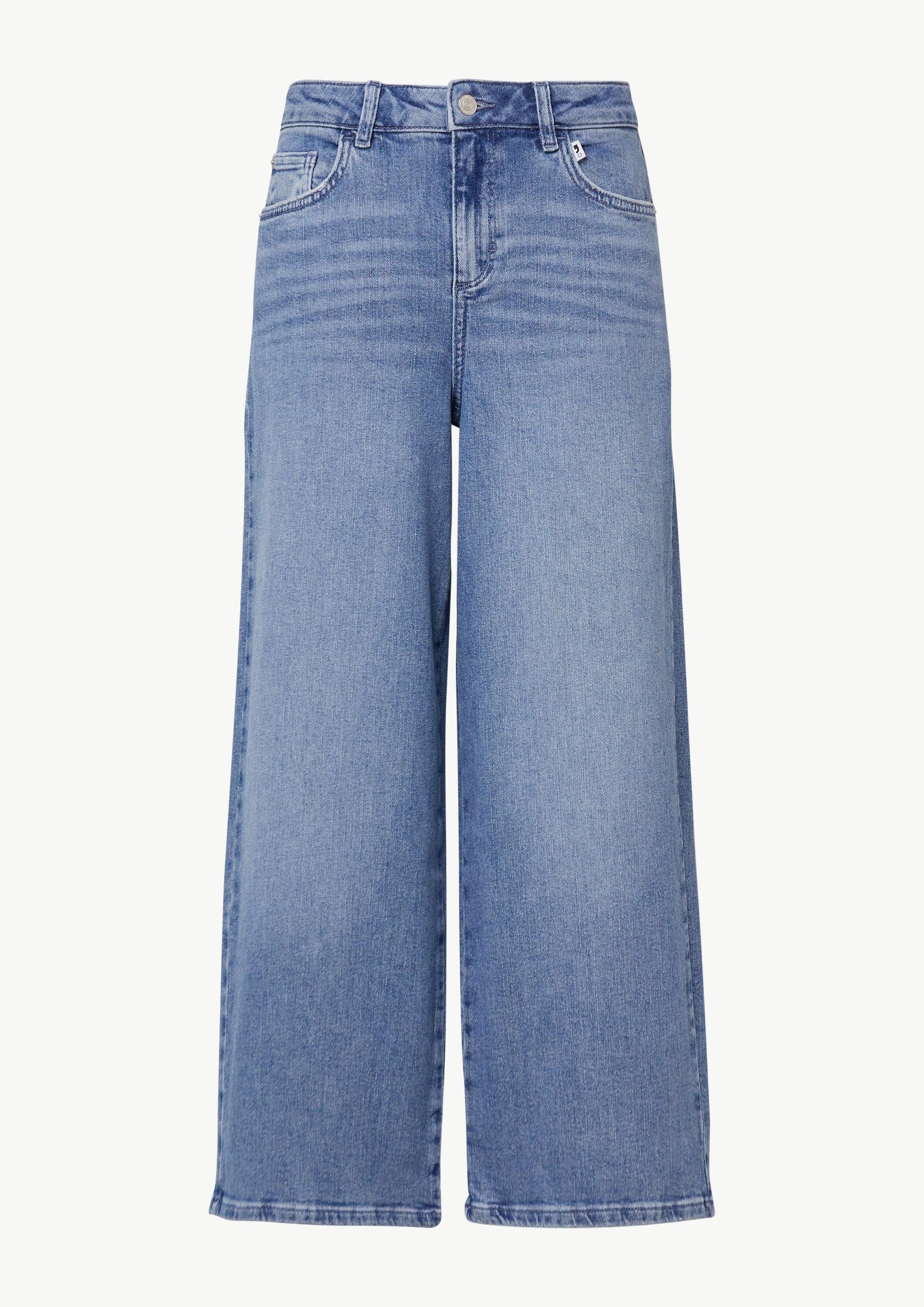 comma Weite Jeans Jeans-Hose Jeans-Culotte mit Waschung