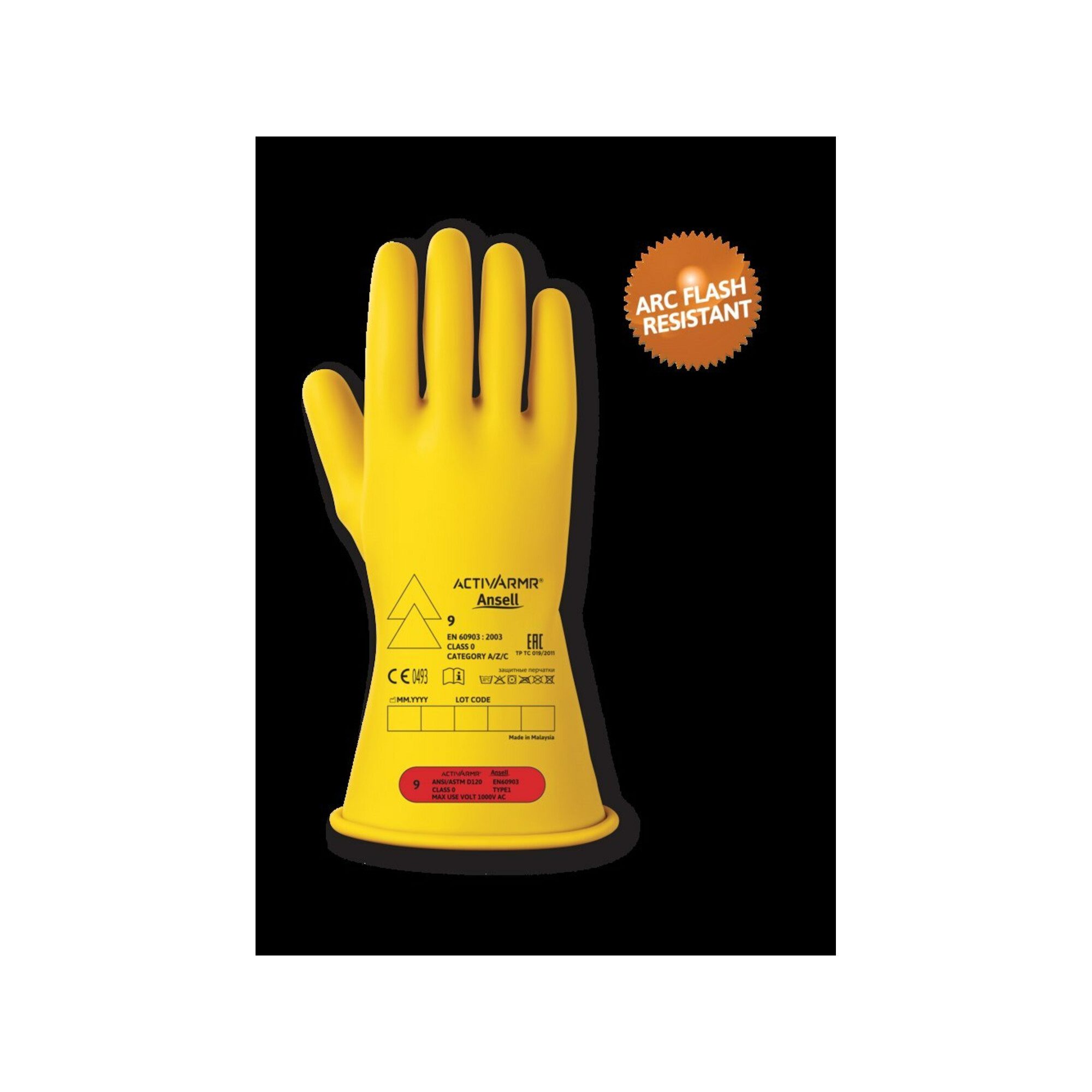 ANSELL Hitzeschutzhandschuhe Isolierhandsch. ActivArmr Kat.III, gelb/gelb RIG014Y, Gr. 10 Ansell