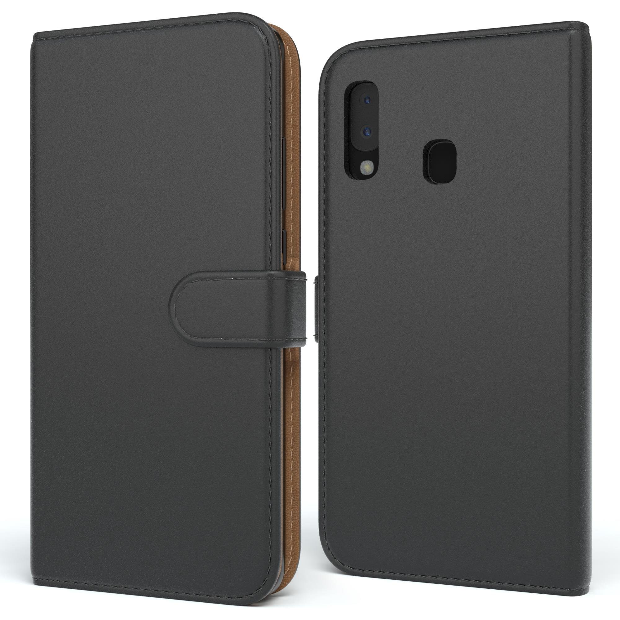 EAZY CASE Handyhülle Uni Bookstyle für Samsung Galaxy A20e 5,8 Zoll, Schutzhülle mit Standfunktion Kartenfach Handytasche aufklappbar Etui