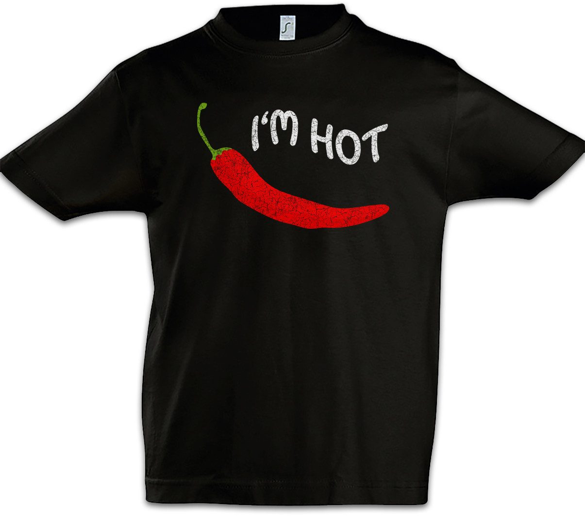 Urban Backwoods Print-Shirt Chili I'm Hot Kinder T-Shirt Chili Schoten Peppers Peperoni Fun Hottie (1-tlg) Hotty Sweet Cute Chick