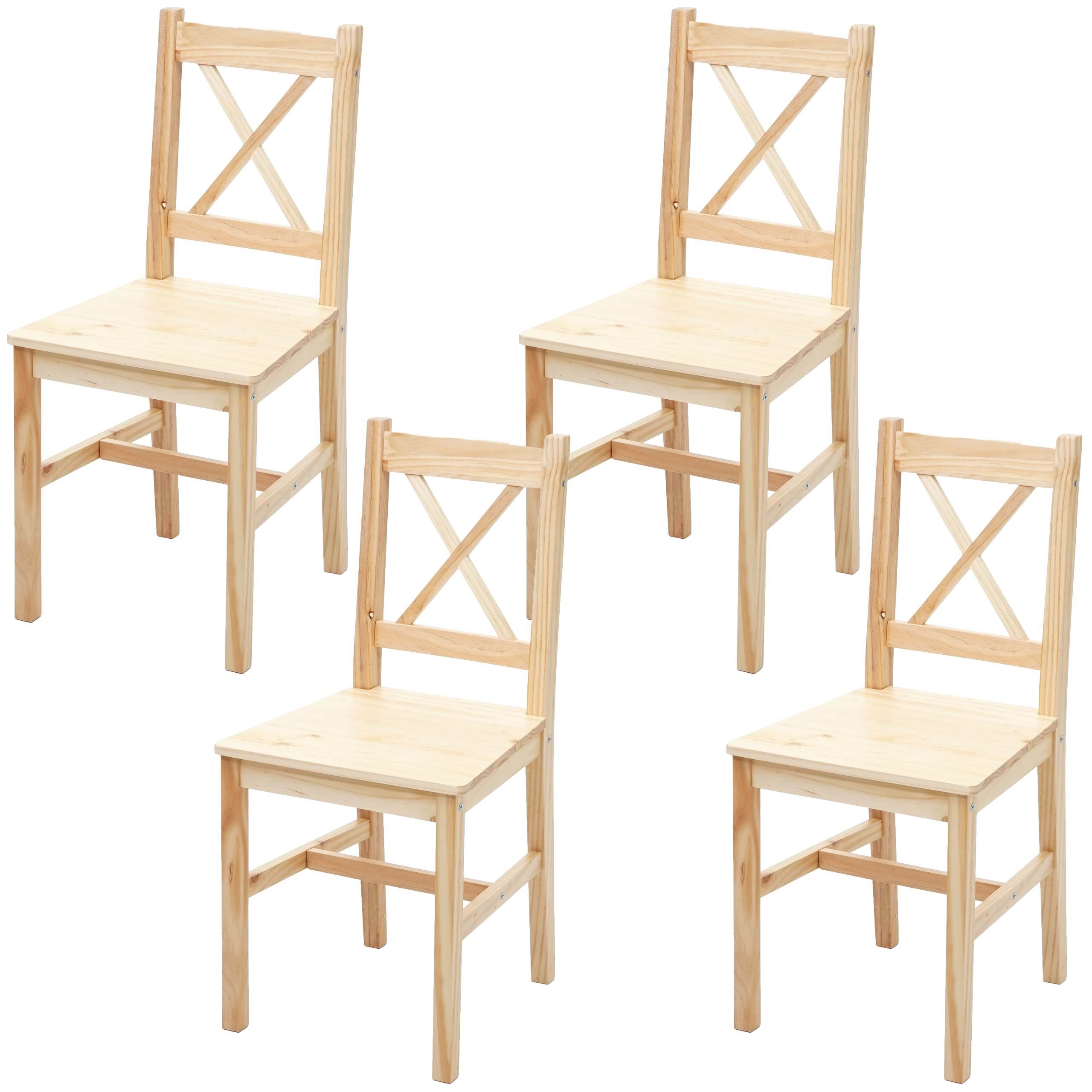 MCW Esszimmerstuhl MCW-F77-4 (Set, 4 St), 4er-Set, Landhausstil, Max. Belastbarkeit pro Stuhl: 150 kg, stabil Kiefer lasiert | Stühle