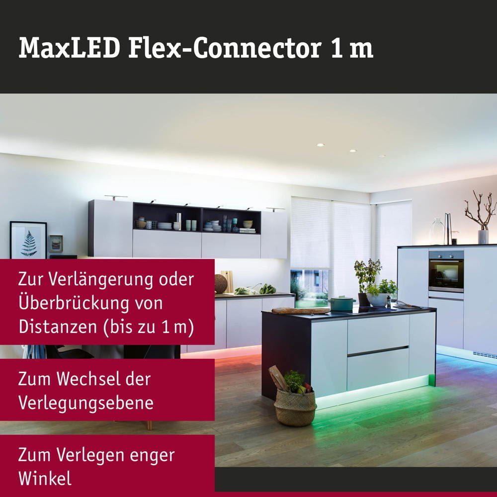 Function 1m Stripe LED 1-flammig, Streifen Kunststoff, MaxLED Flex-Connector LED Weiß Paulmann