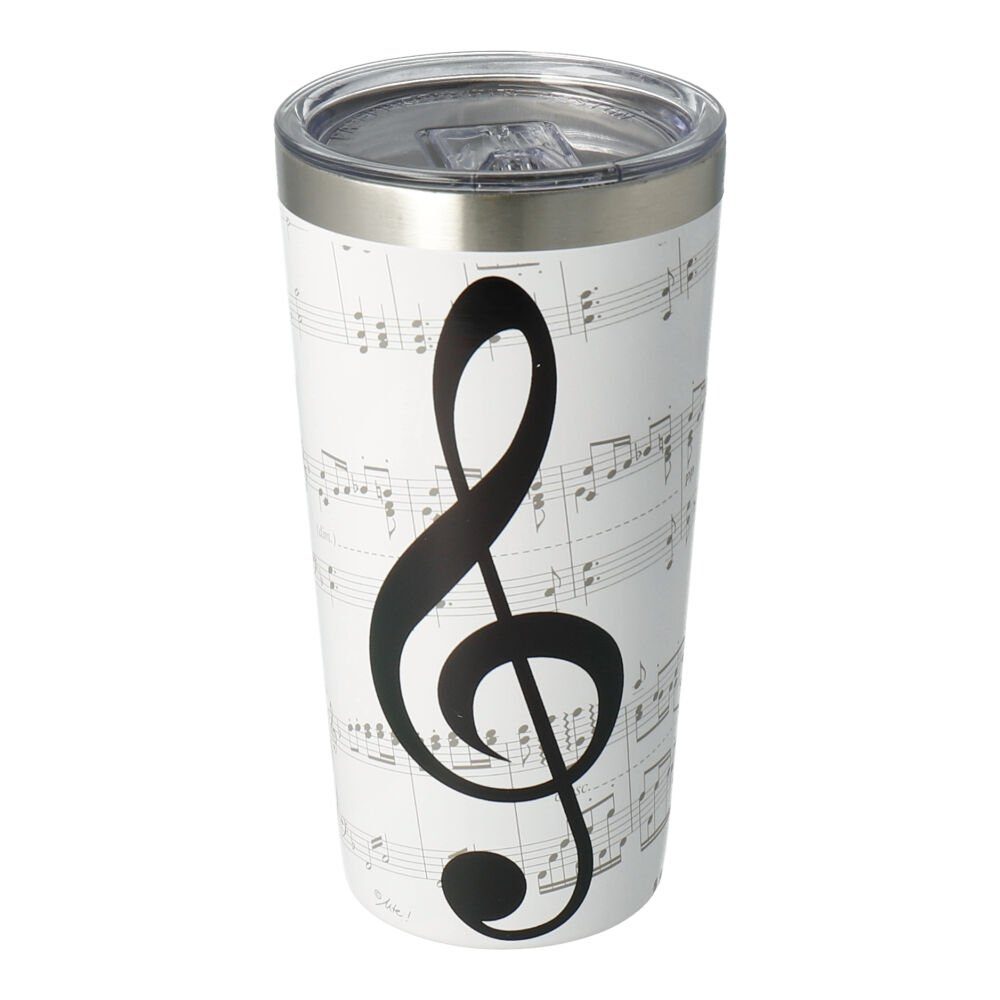 mugesh Coffee-to-go-Becher To-Go Кухлі Violinschlüssel, rostfreies Edelstahl, Kunststoffdeckel, für Musiker