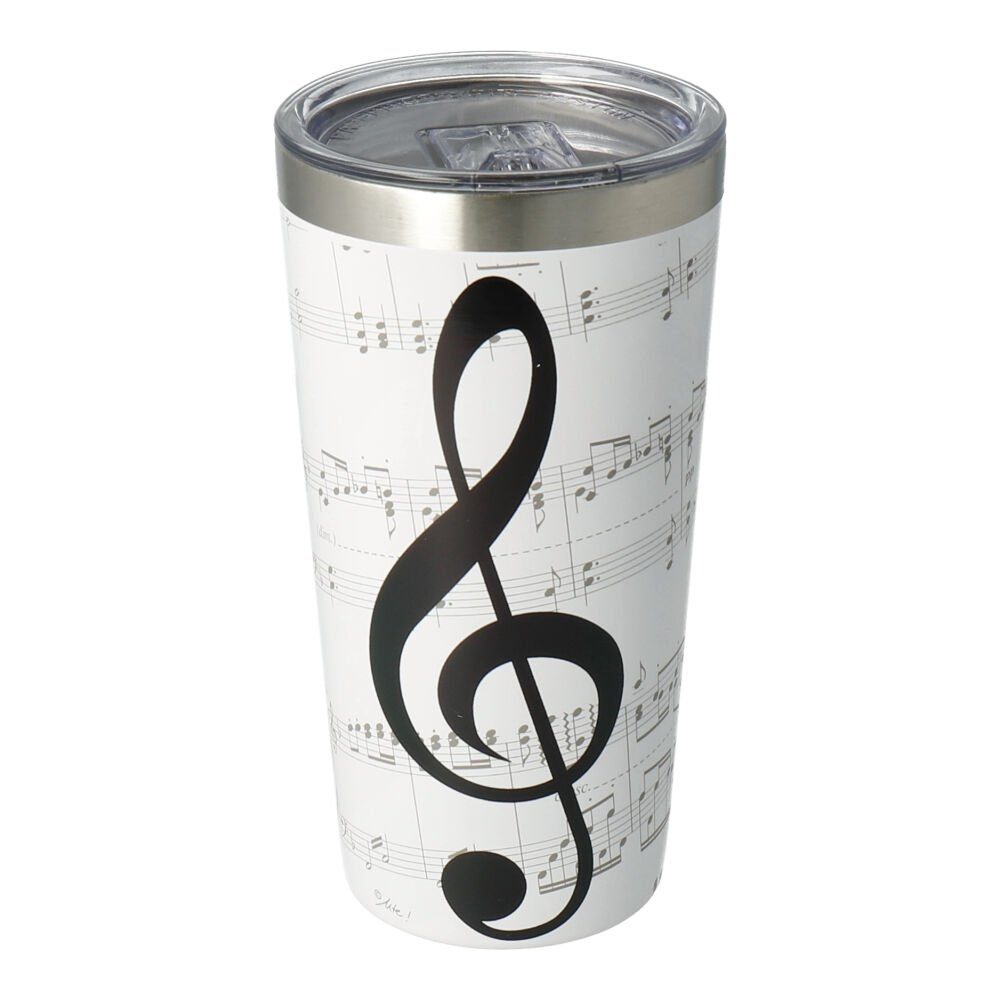 Kunststoffdeckel, rostfreies Musiker To-Go Coffee-to-go-Becher mugesh Becher Violinschlüssel, für Edelstahl,