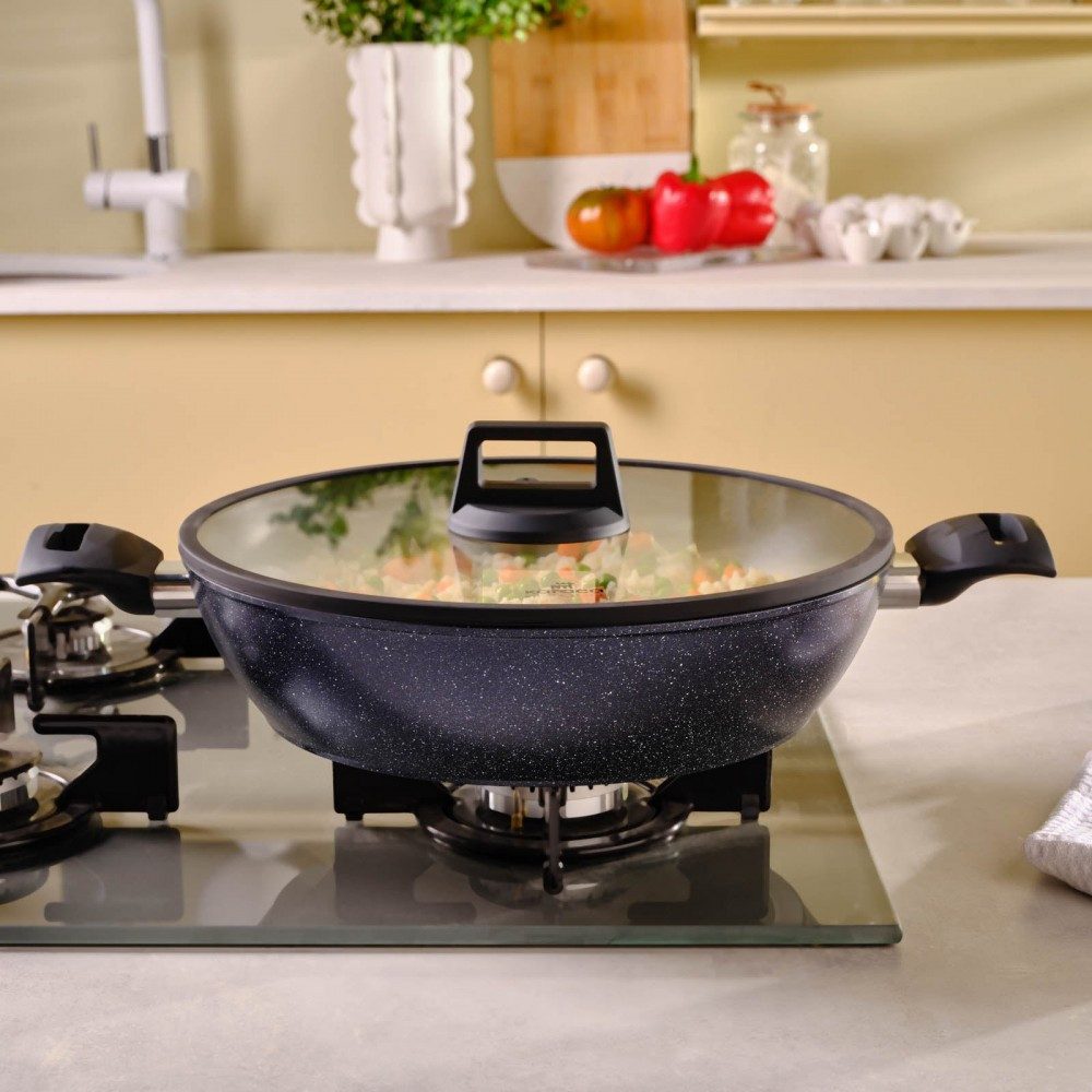 Karaca Kochtopf Karaca Aqua Granit Flaches Kochgeschirr Kochtopf 30 cm