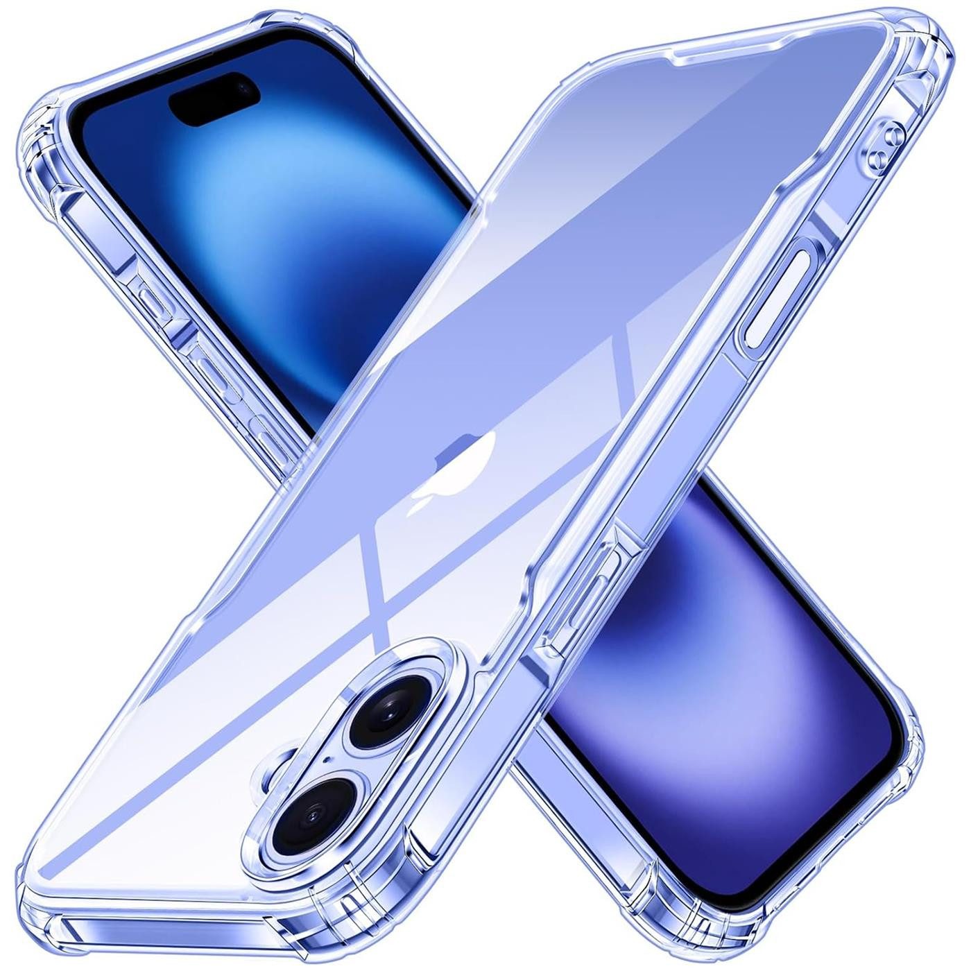 CoolGadget Handyhülle Anti Shock Rugged Case für Apple iPhone 16 6,1 Zoll, Slim Cover Kantenschutz Schutzhülle für iPhone 16 Hülle Transparent