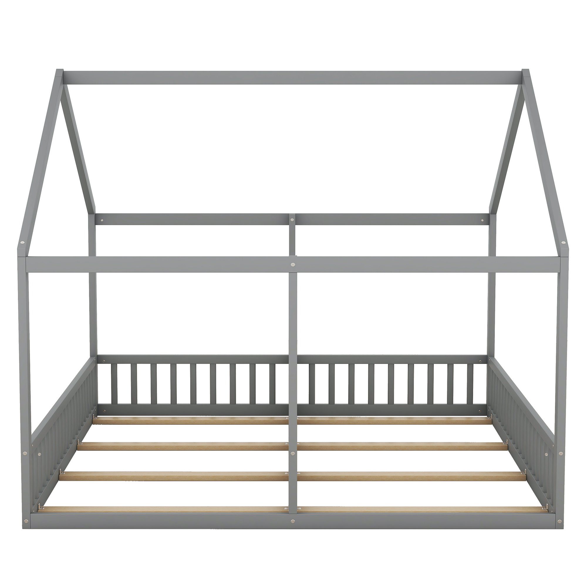 Matratze REDOM cm), Betten Funktionsbett Einzelbetten ohne Grau Holzbett Kinderbett flache (Hausmodelle, 2-in-1-Betten 90X200