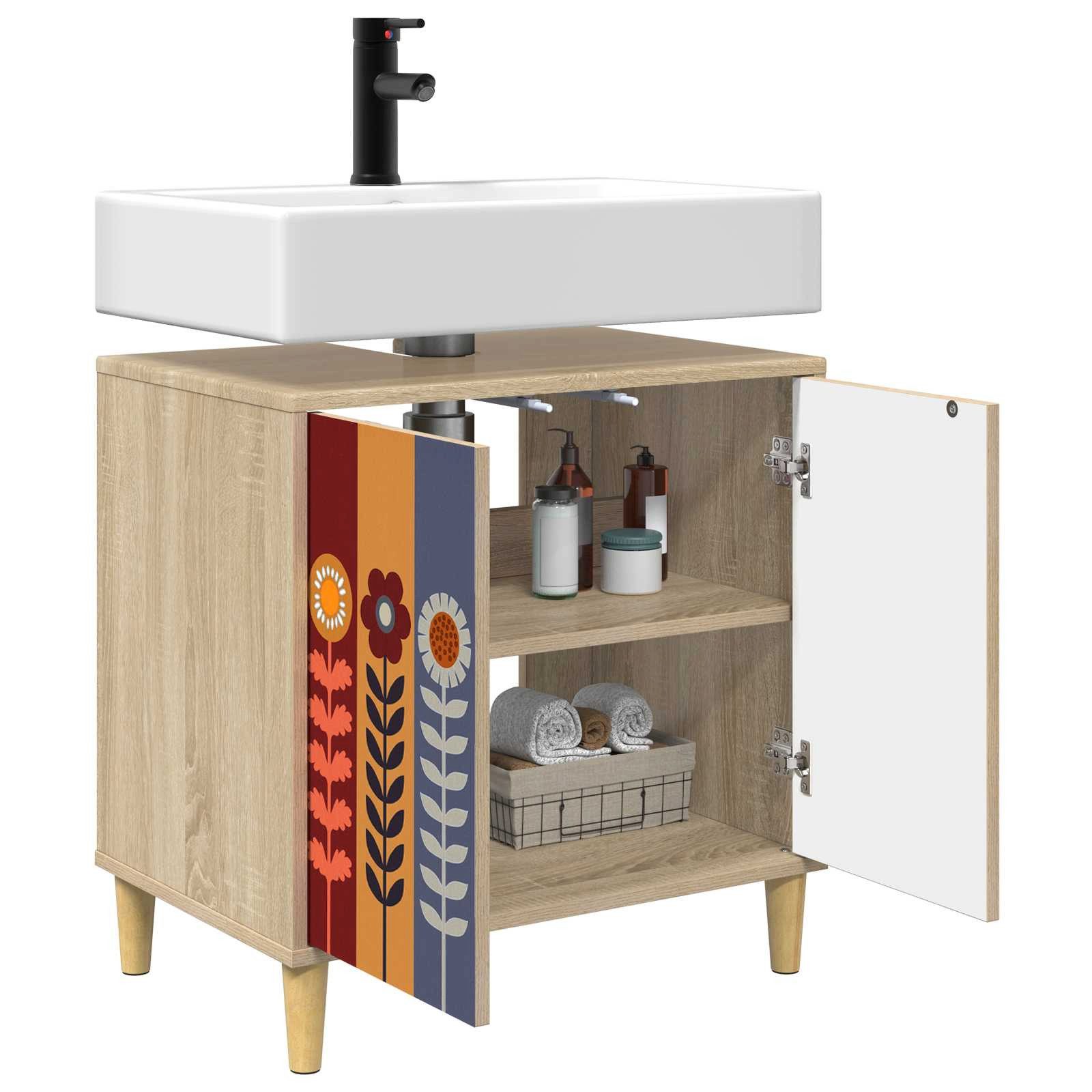 vidaXL Badezimmerspiegelschrank Badezimmerschrank ESSEN Sonoma 60 x 40 x 60 cm Holzwerkstoff (1-St) – Bild 3 von 5