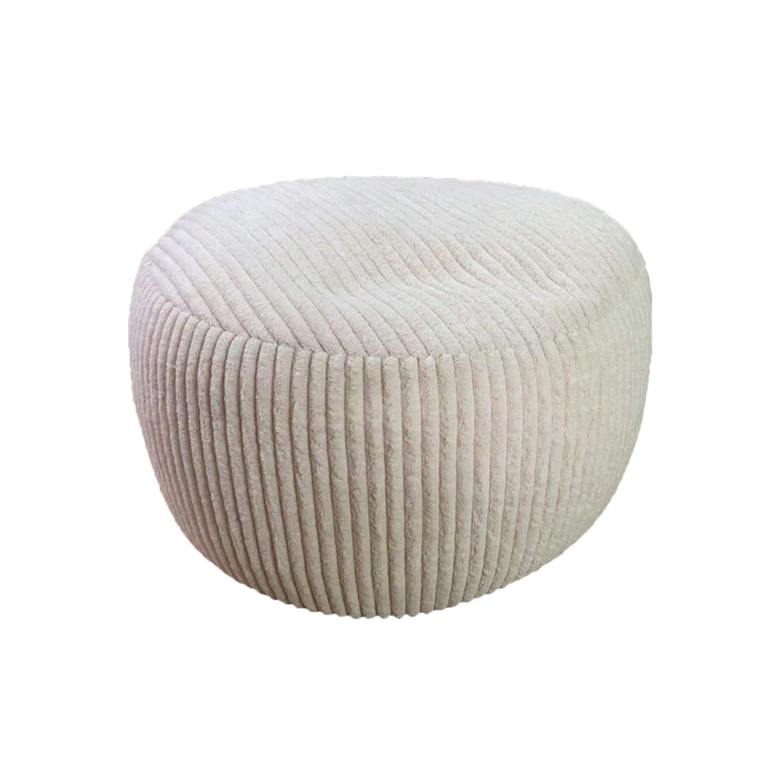 relaxdays Pouf mit Cordbezug, Beige
