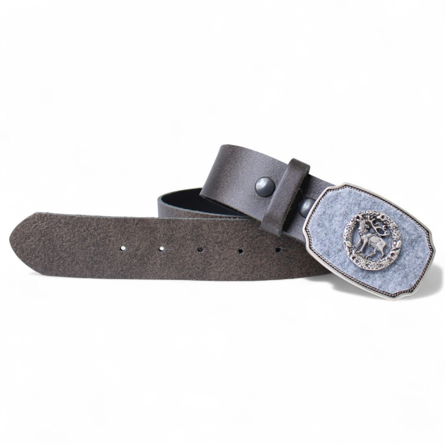 FRONHOFER Ledergürtel Trachten breit (1-St) Hirsch, Loden, für Lederhose