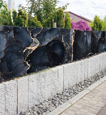 MyMaxxi Sichtschutzzaunmatten Zaunbanner Marmor schwarz gold Sichtschutz Garten Zaun