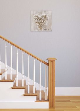 KUNSTLOFT Gemälde Heart-warming 30x30 cm, Leinwandbild 100% HANDGEMALT Wandbild Wohnzimmer