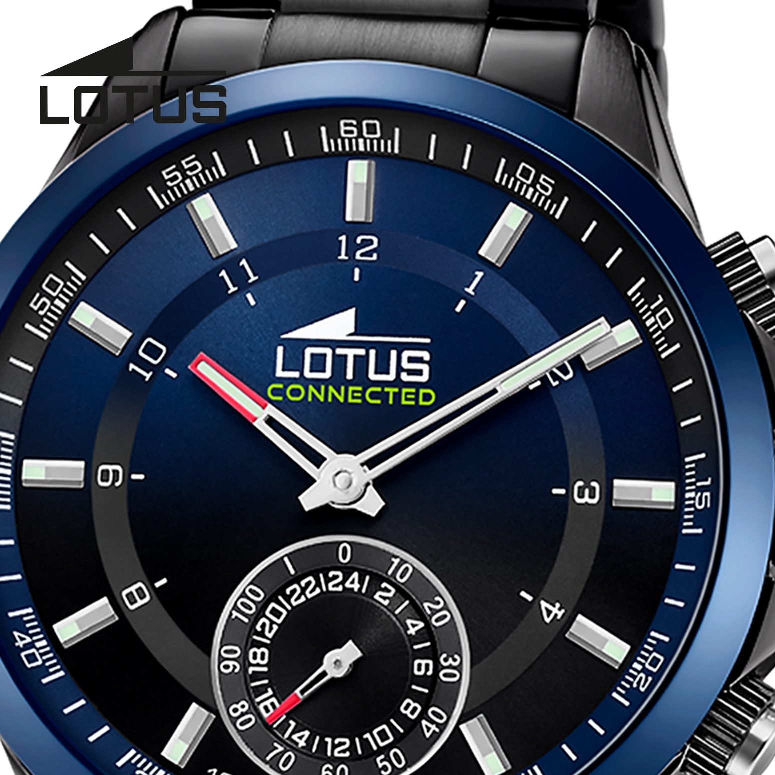 Lotus Chronograph Lotus Herrenuhr Edelstahl schwarz Lotus, (Chronograph), Herren Armbanduhr rund, groß (ca. 43mm), Edelstahl