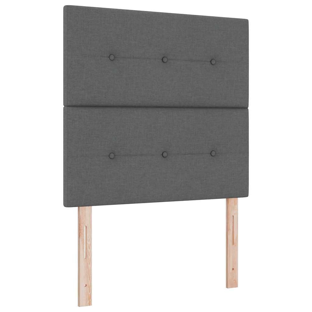 vidaXL Bett LED Boxspringbett mit Kopfteil Dunkelgrau 100 x 200 cm Stoff (1-tlg)