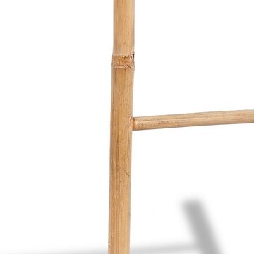 DOTMALL Handtuchstange Handtuchhalter Bambus Dekoleiter mit 6 Stangen Kein Bohren nötig