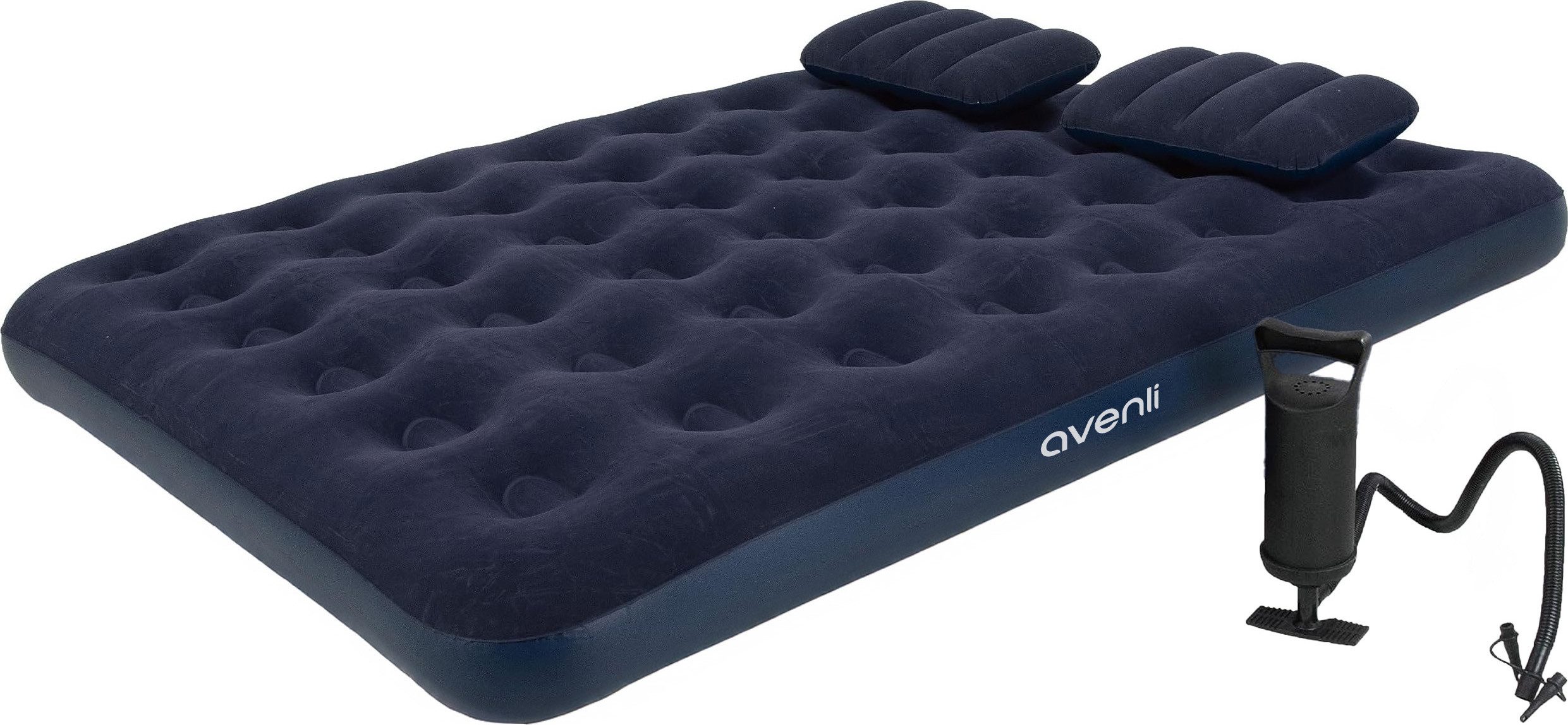 Avenli Luftbett Campingbett aufblasbar, (Luftmatratze für 2 Personen), Gästebett inklusive 2 Kissen und Luftpumpe