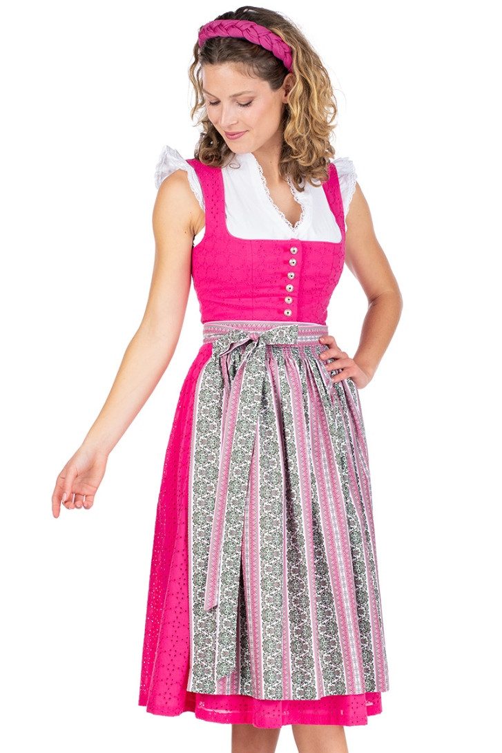Berwin & Wolff Dirndl Midi Dirndl 2tlg. - ROSVITA - pink