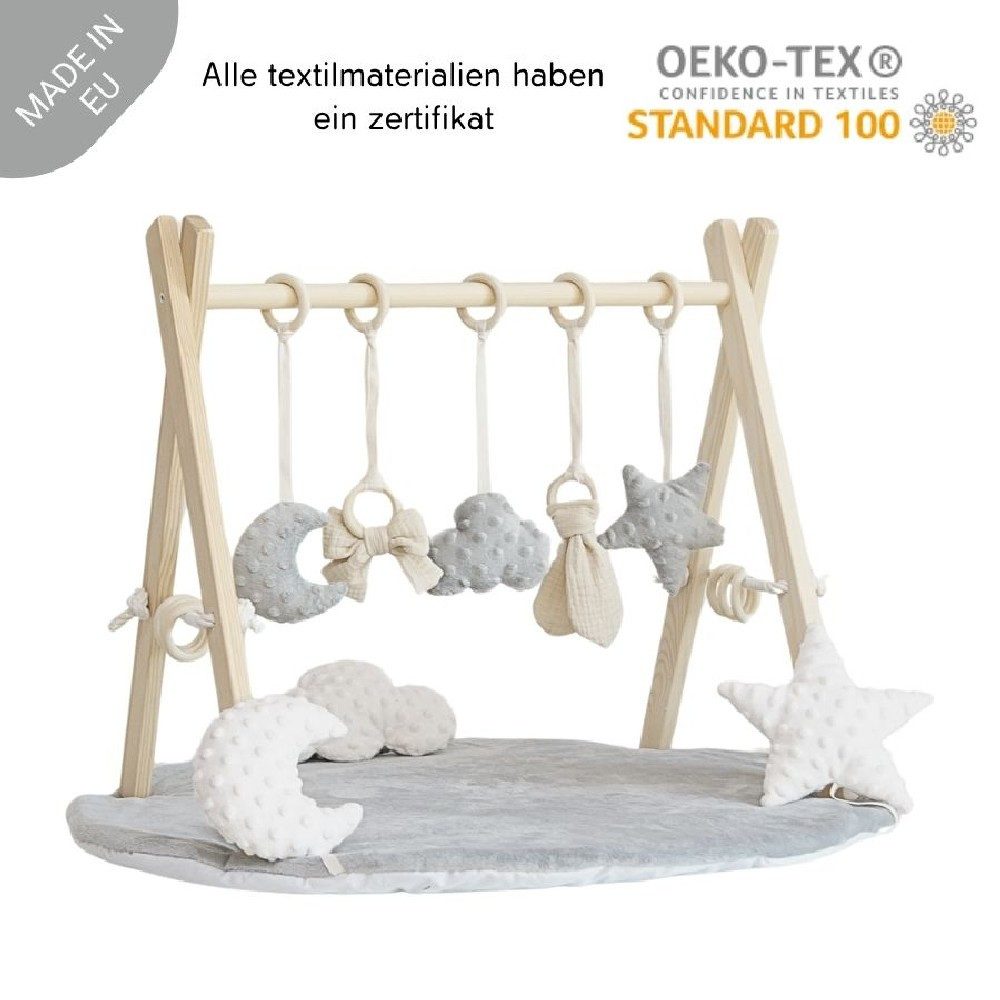 LuMali Baby Gym Baby Gym mit Matte - Spielbogen Baby Holz - Holzspielzeug M günstig online kaufen