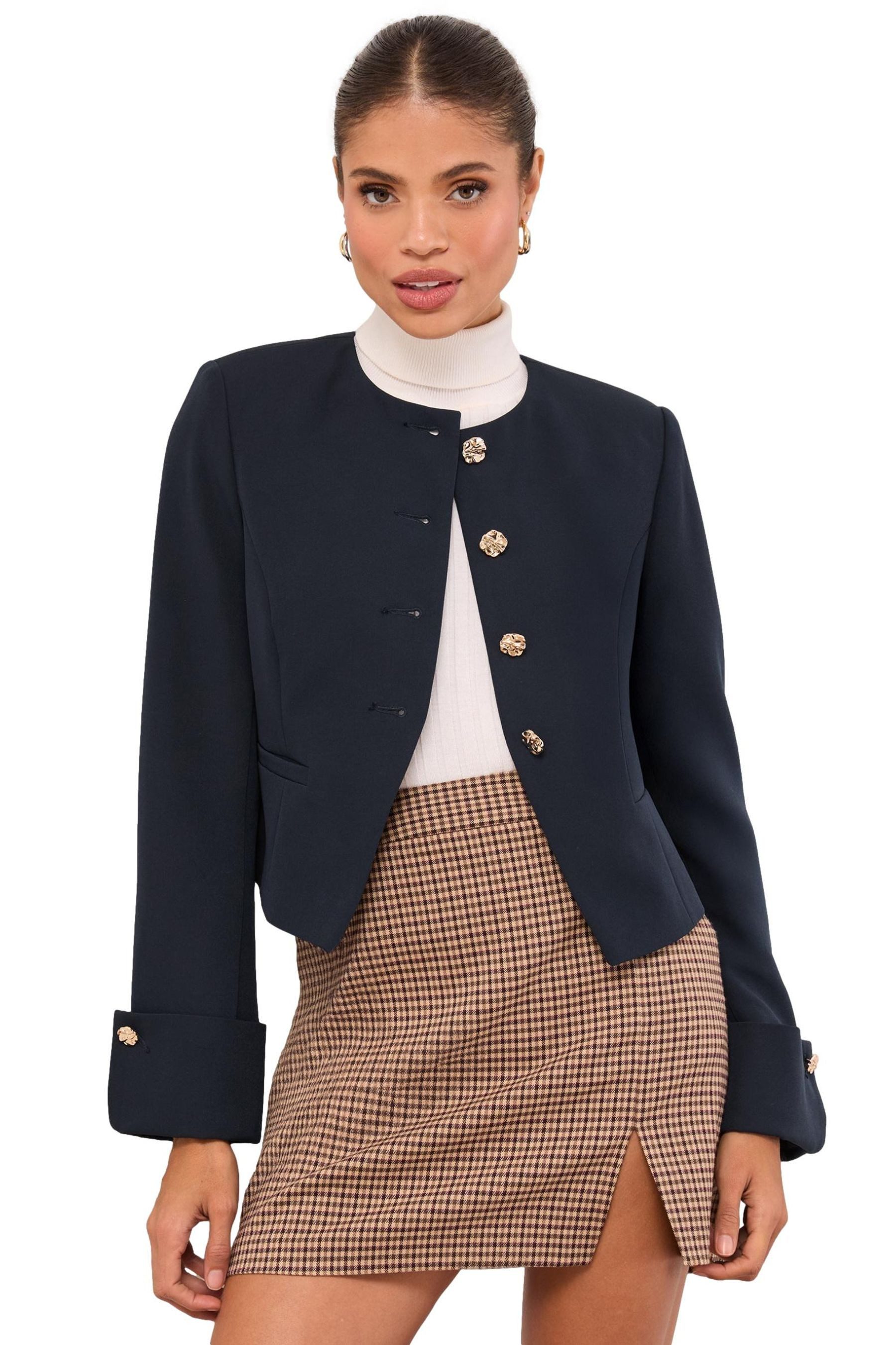 Kurzjacke Lipsy Kragenloser kurzer Blazer, Regular
