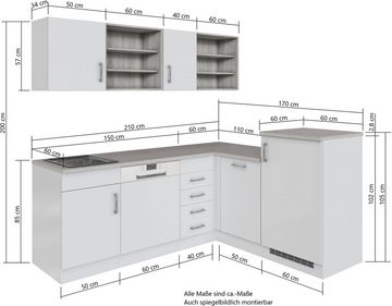 HELD MÖBEL Küche Mali, Stellbreite 210/170 cm, mit E-Geräten