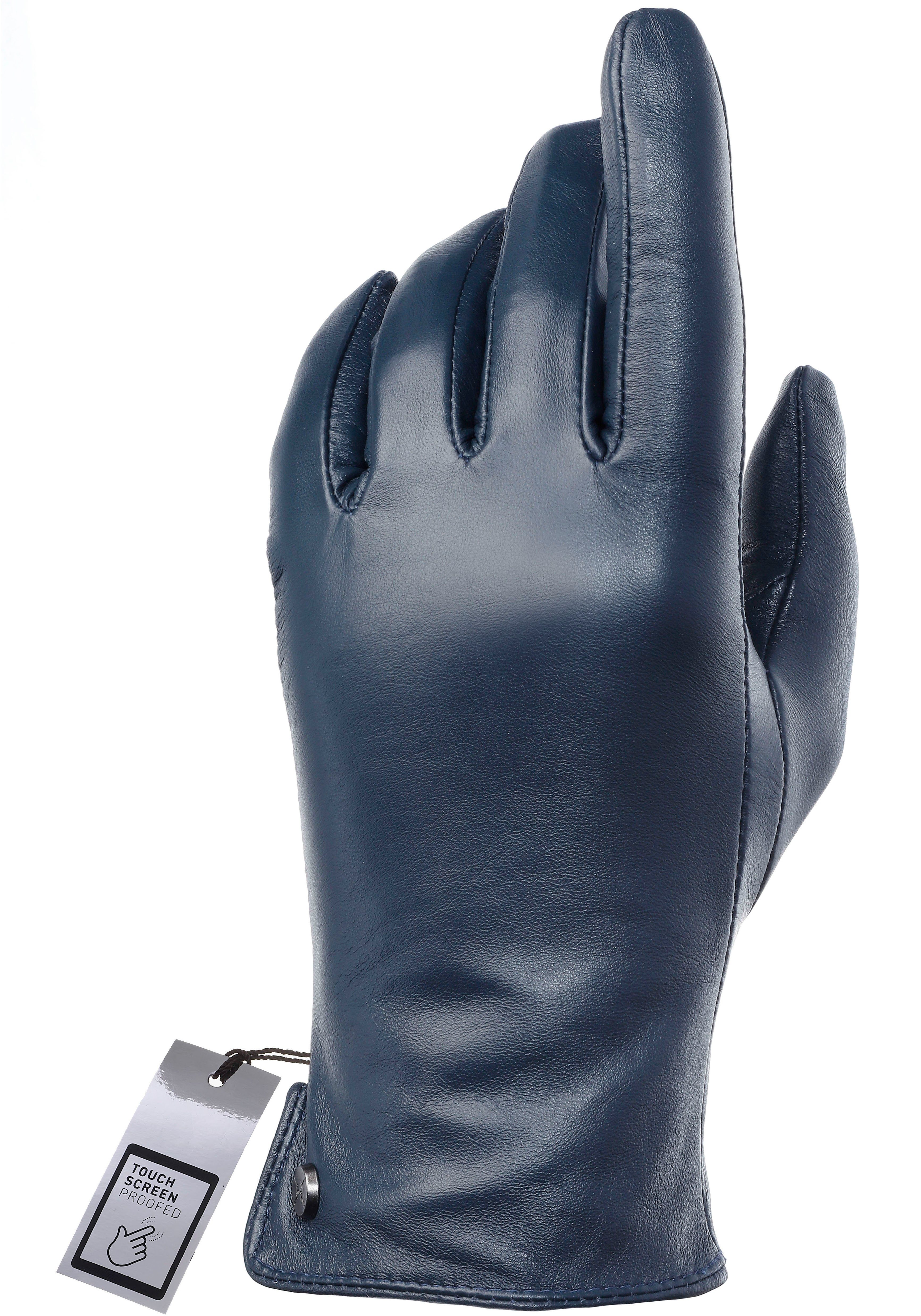 Pam PEARLWOOD blue Lederhandschuhe Glattlederhandschuh, Seitenschlitz