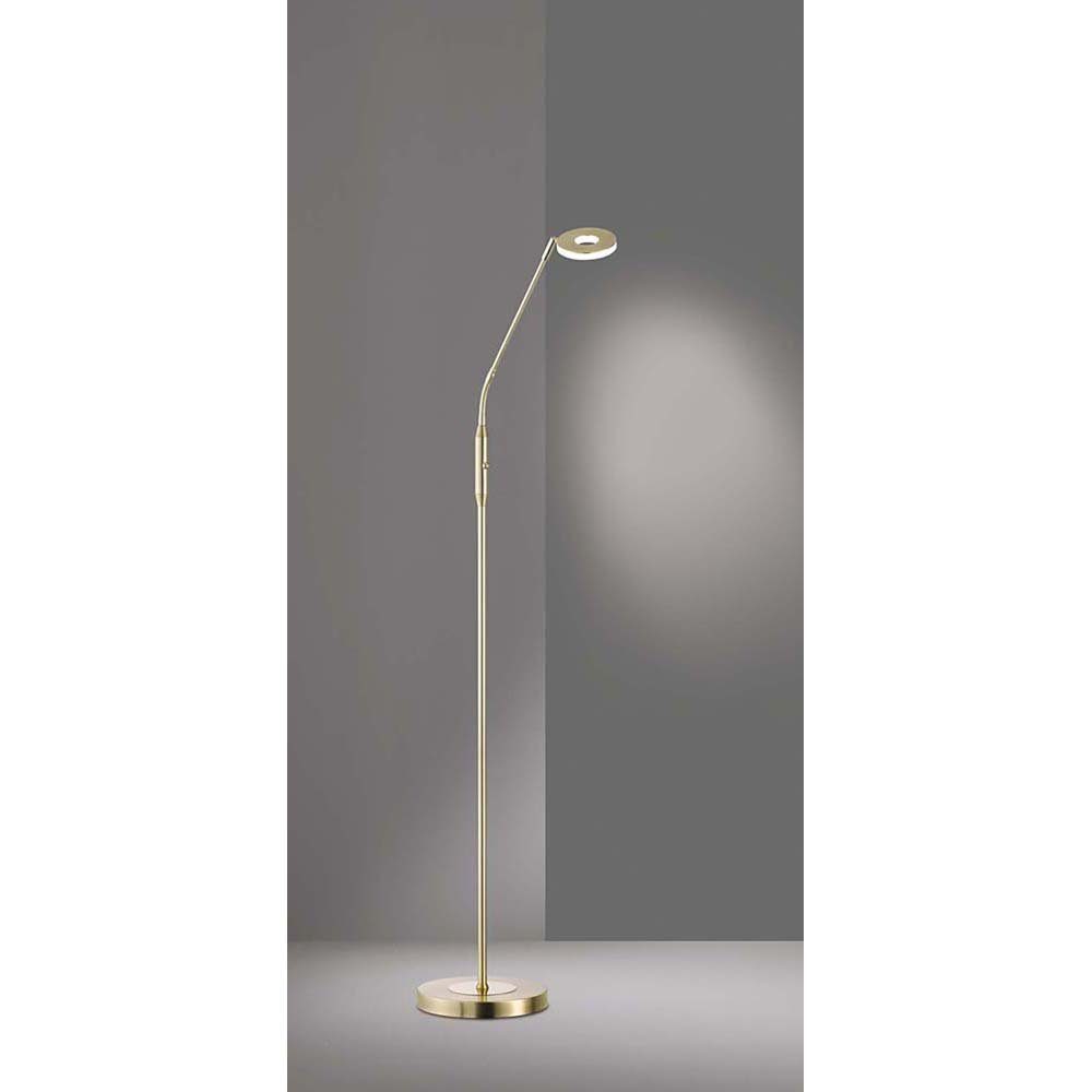 FISCHER & HONSEL LED Stehlampe, LED-Leuchtmittel fest verbaut, Warmweiß, Neutralweiß, Stehlampe Stehleuchte dimmbar LED Wohnzimmerlampe flexibel messing CCT