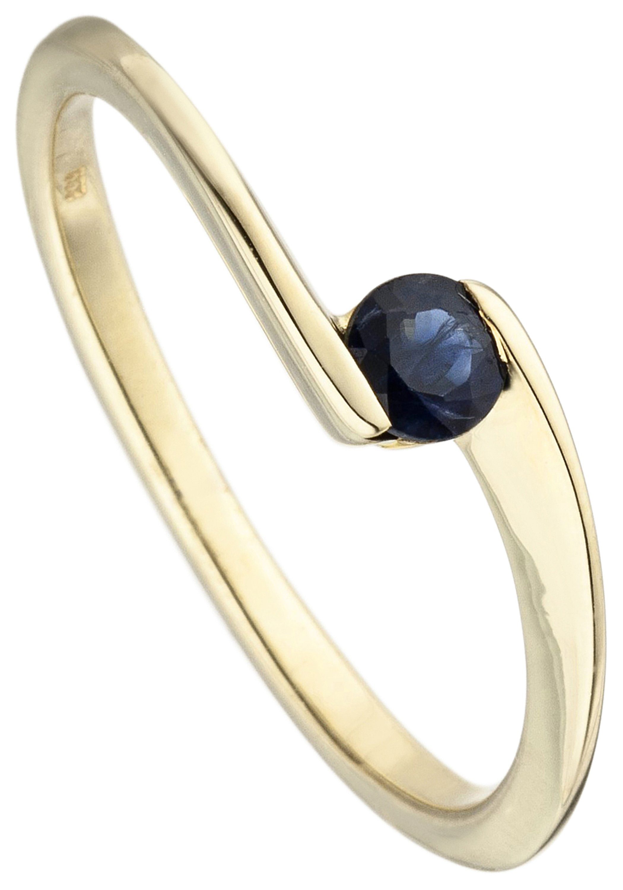 JOBO Goldring Ring mit Safir, 333 Gold