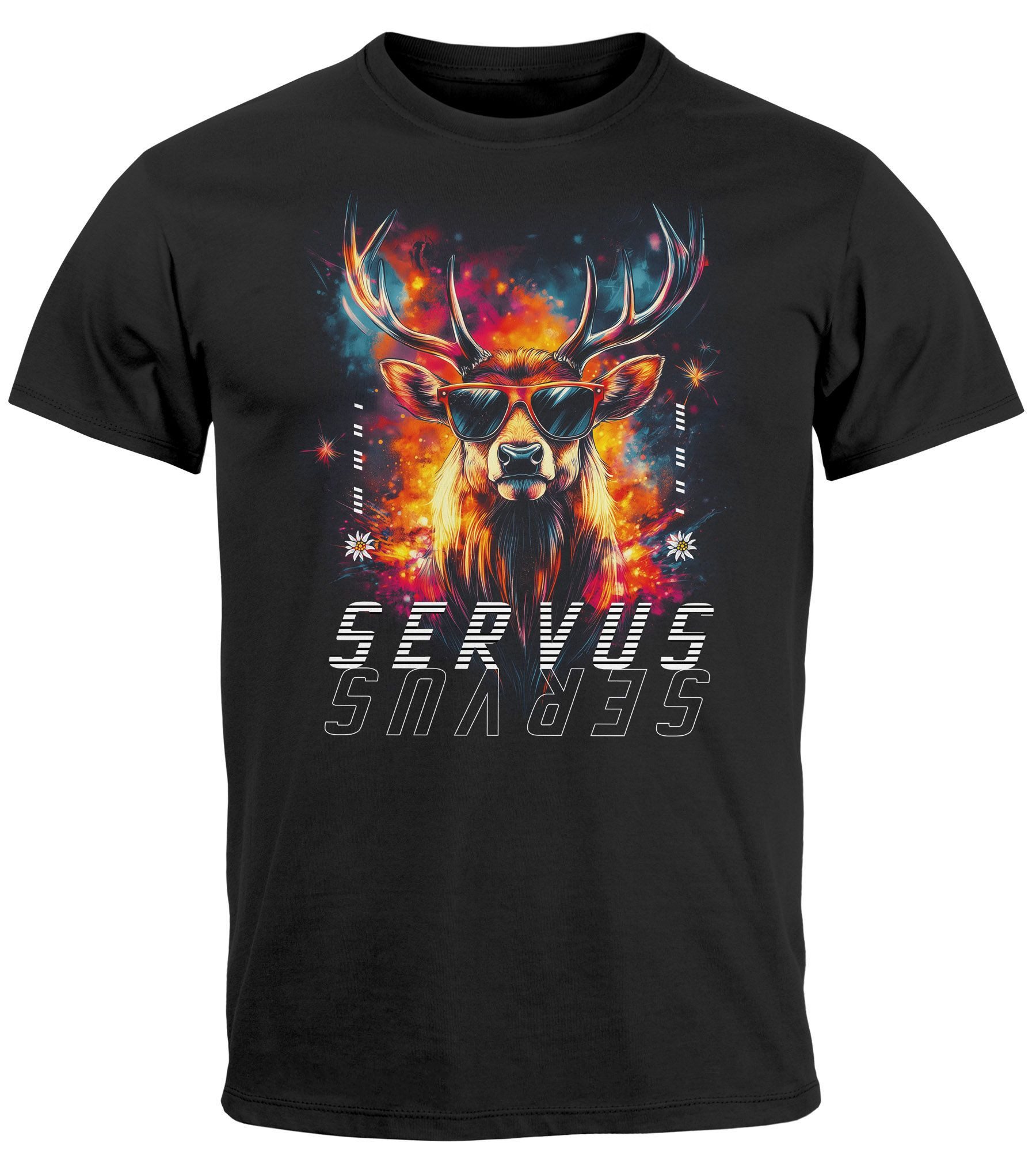 Neverless Print-Shirt Herren T-Shirt Servus Hirsch günstig online kaufen
