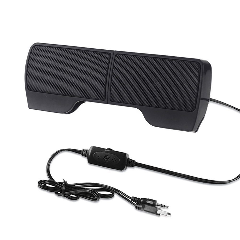 Bolwins P01C 6W mini tragbarer Lautsprecher über 3.5mm USB Laptop PC Notebook PC-Lautsprecher 2,0 (keine, 6 W, Plug & Play, Clip-On Design, kompakt & leicht)