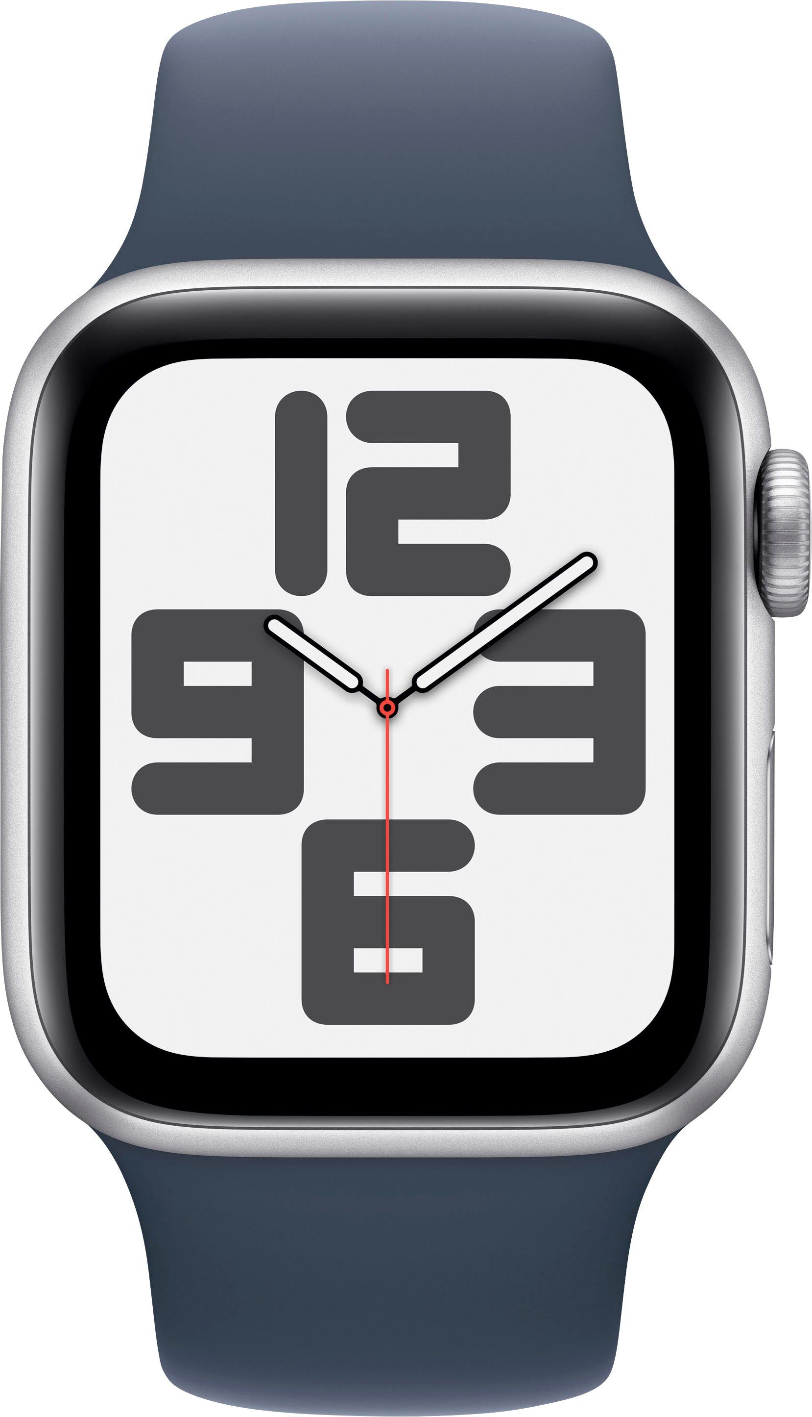 Apple Watch SE GPS 40 Zoll, Watch M/L | Aluminium Sturmblau Band mm Smartwatch (4 cm/1,57 10), Sport OS Silber