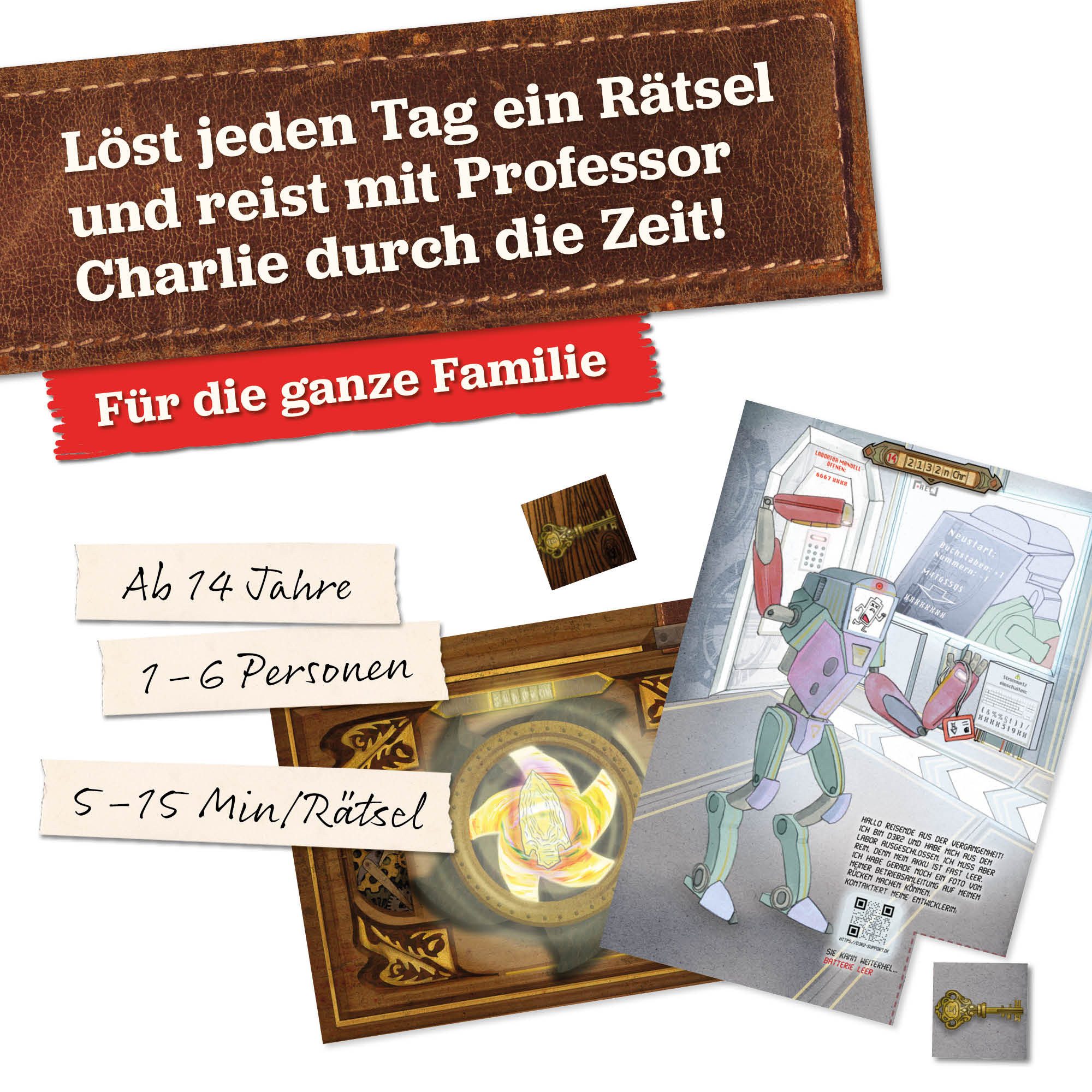 Hidden Games Adventskalender Adventskalender - Professor Charlies Reise durch die Zeit, Made in Germany