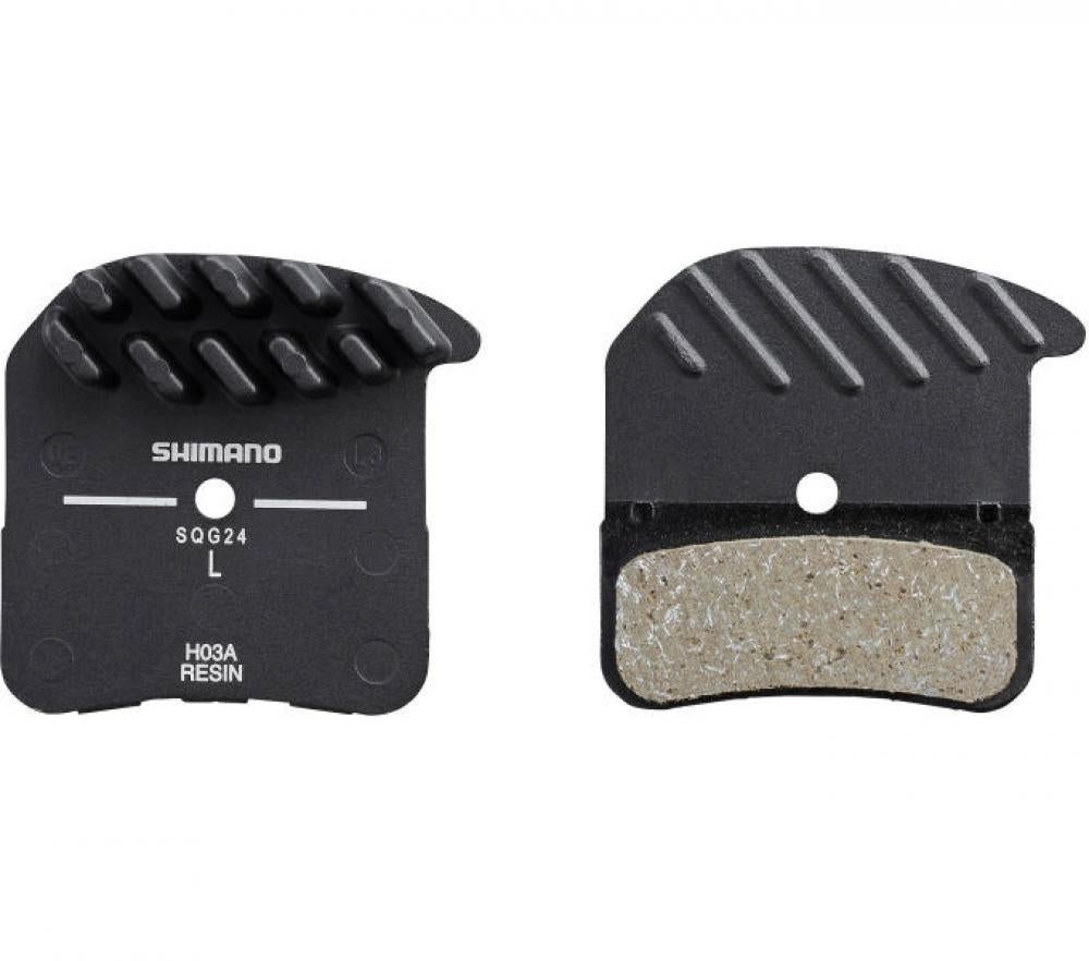 Shimano Scheibenbremse SHIMANO Scheibenbremsbelag H03A-RF Resin Aluträger - leise - Bremsbela