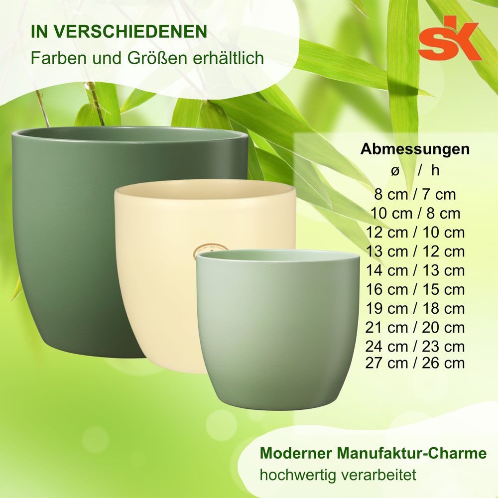 Heimwerkercenter Übertopf SK - Soendgen Keramikübertopf Serie Basel ø10 cm, günstig online kaufen