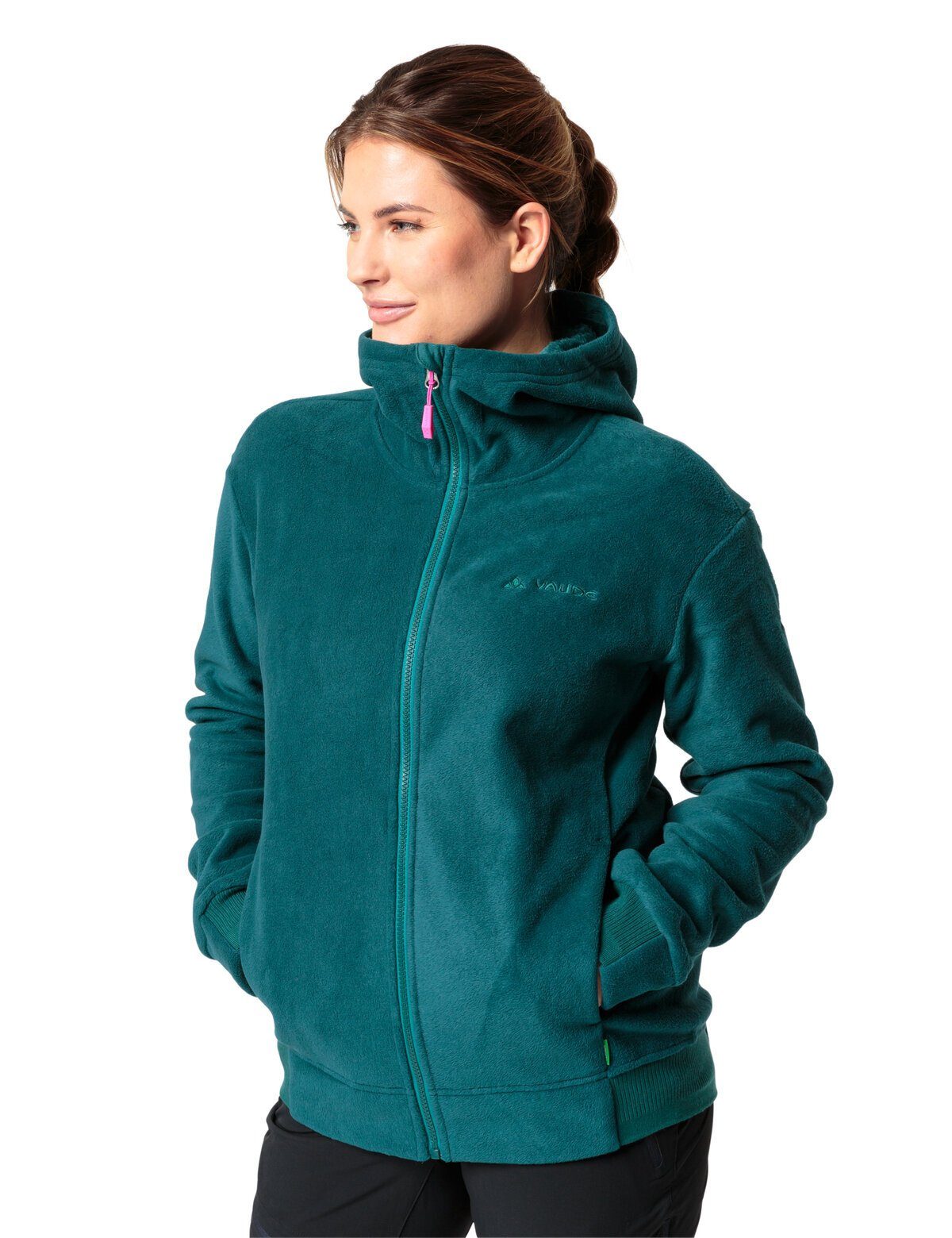 VAUDE Outdoorjacke Women's Neyland Fleece mallard green kompensiert Hoody (1-St) Klimaneutral