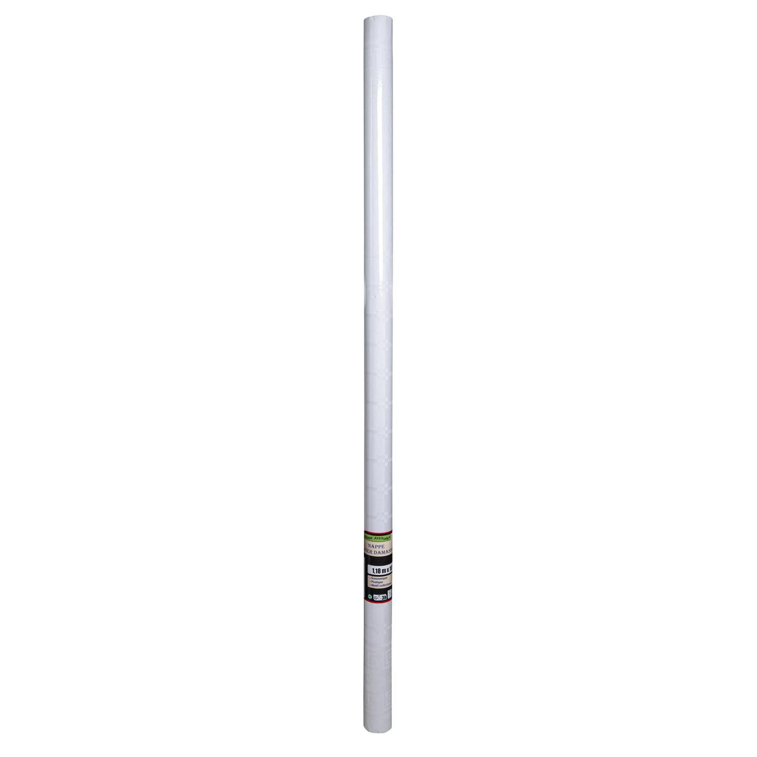 PROnappe Tischband 30x Papiertischdecke Rolle Damastprägung - 10x1,18m - Weiß RD261101I