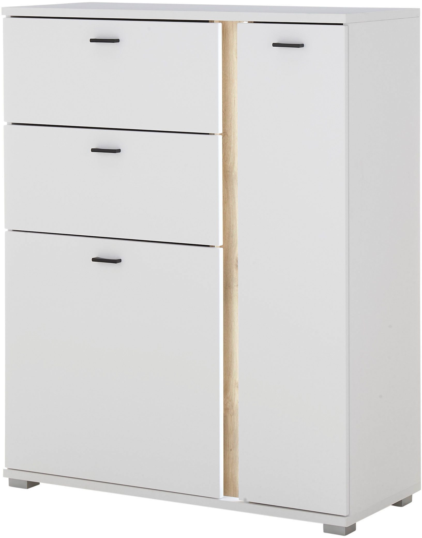 Home affaire Highboard LONG ISLAND (1 St), in moderner Trendfarbe,inklusive senkrechter Beleuchtung,Breite 100 cm