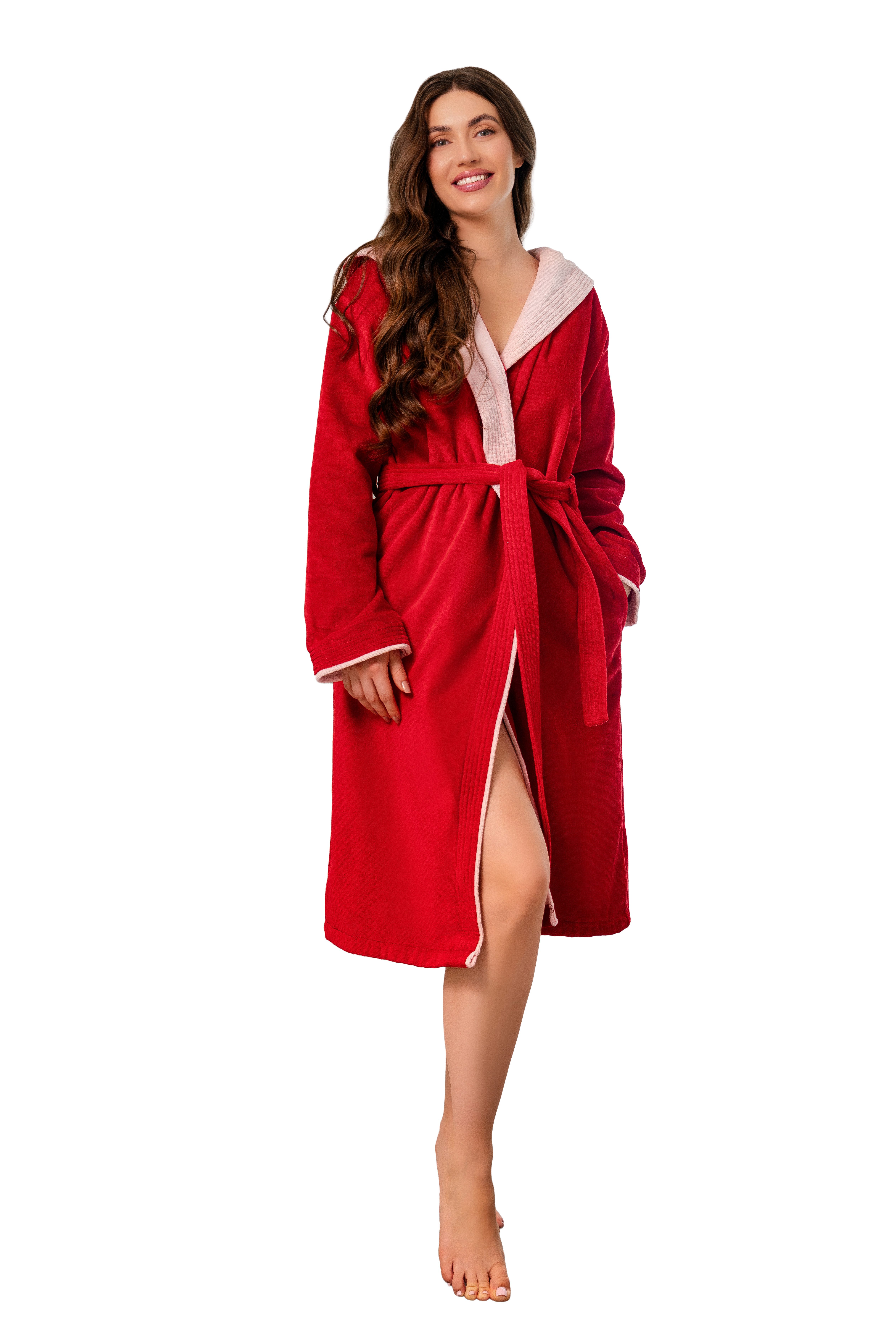 KLASBROOK Damenbademantel Lina, Kapuze, mit Kapuze aus 100% Baumwolle, Tasc günstig online kaufen