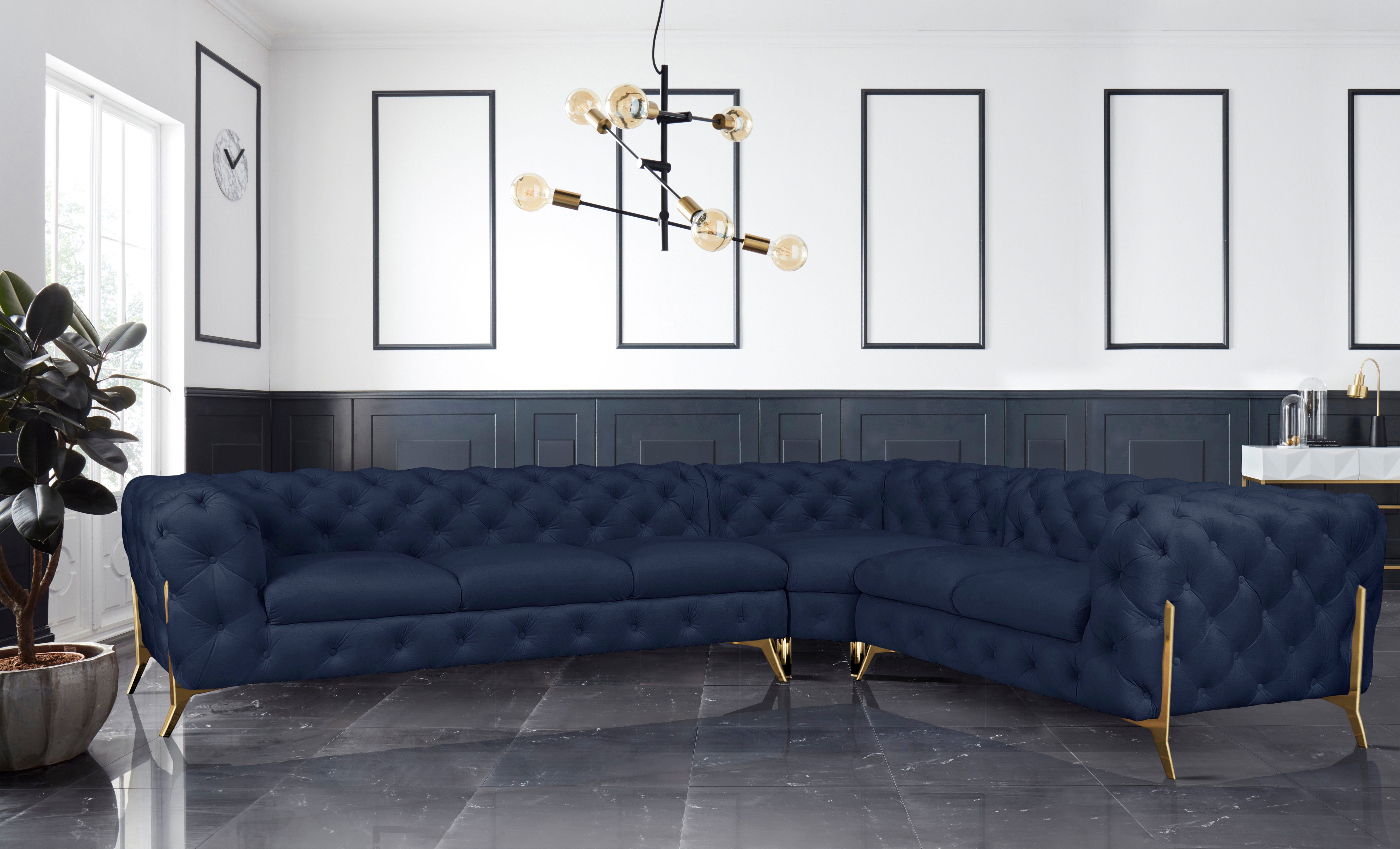 Leonique Chesterfield-Sofa Amaury L-Form, großes Ecksofa, günstig online kaufen