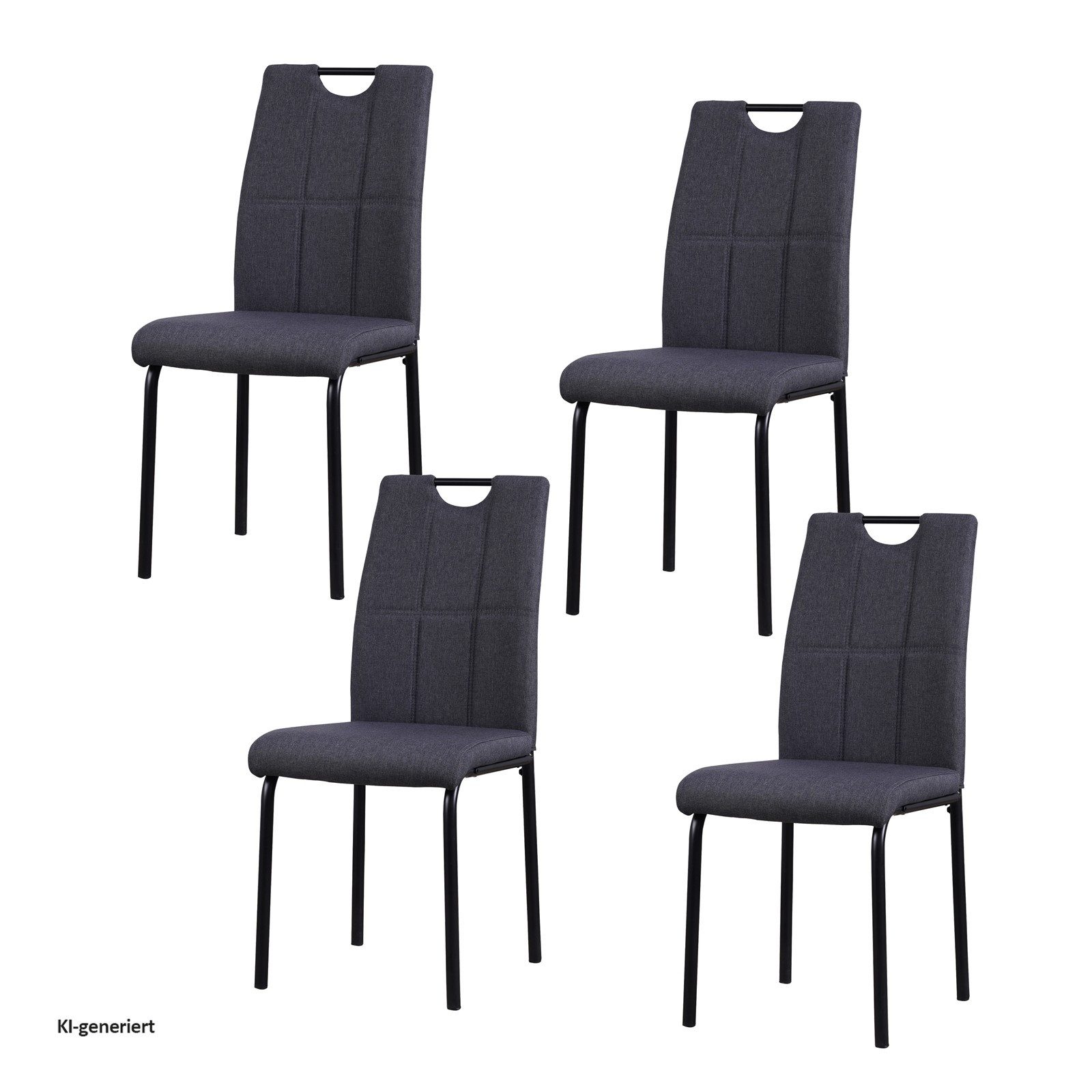 HTI-Living Polsterstuhl Esszimmerstuhl Denton Webstoff Grau 4er-Set (Set, 4 St), Polsterstuhl