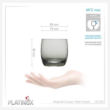 PLATINUX Glas Trinkgläser, Glas, Schwarz Ombré 200ml (max. 320ml) Wassergläser Saftgläser klein