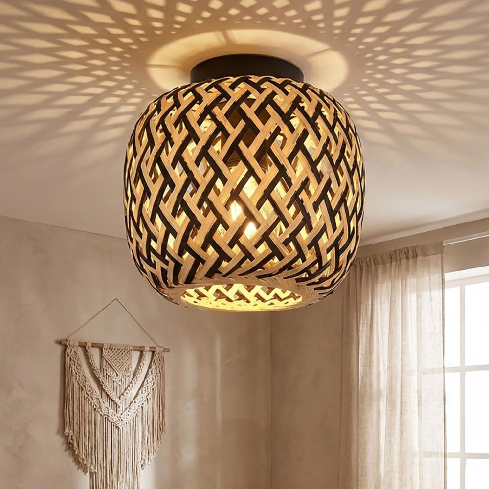 GLOBO LIGHTING Deckenleuchte, Leuchtmittel nicht inklusive, Deckenleuchte Wohnzimmerlampe Deckenlampe Metall Schwarz-matt D 20 cm