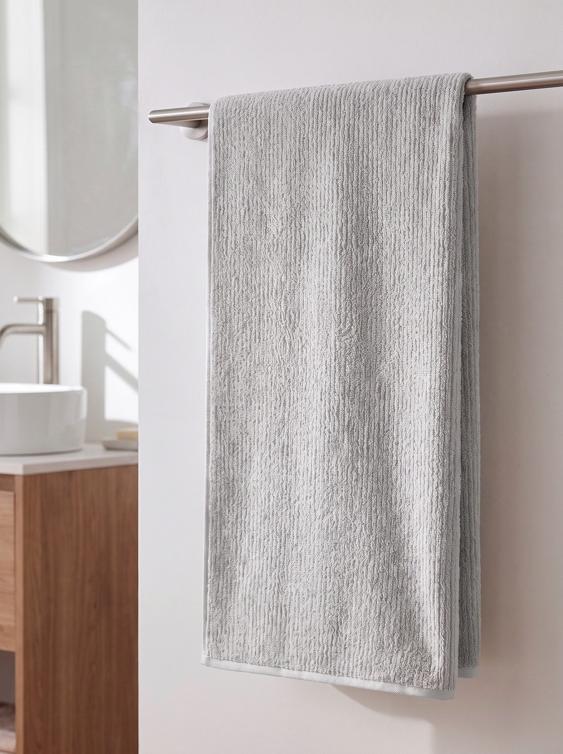 OTTO home Badetuch Riva, 80x150, Premium Handtücher, 500 gr/m², Webfrottier (1-St), Hoch-Tief-Struktur, Streifen, weich, 5 Jahre Garantie