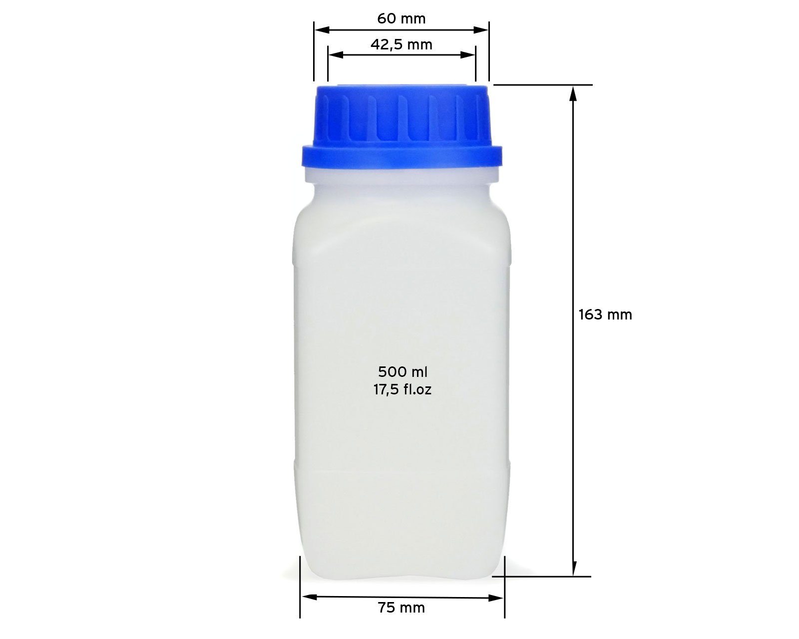 blauem 500 54 (500 ml Kanister mit G vierkant, Weithals-Flasche St) OCTOPUS naturfarben, Deckel,
